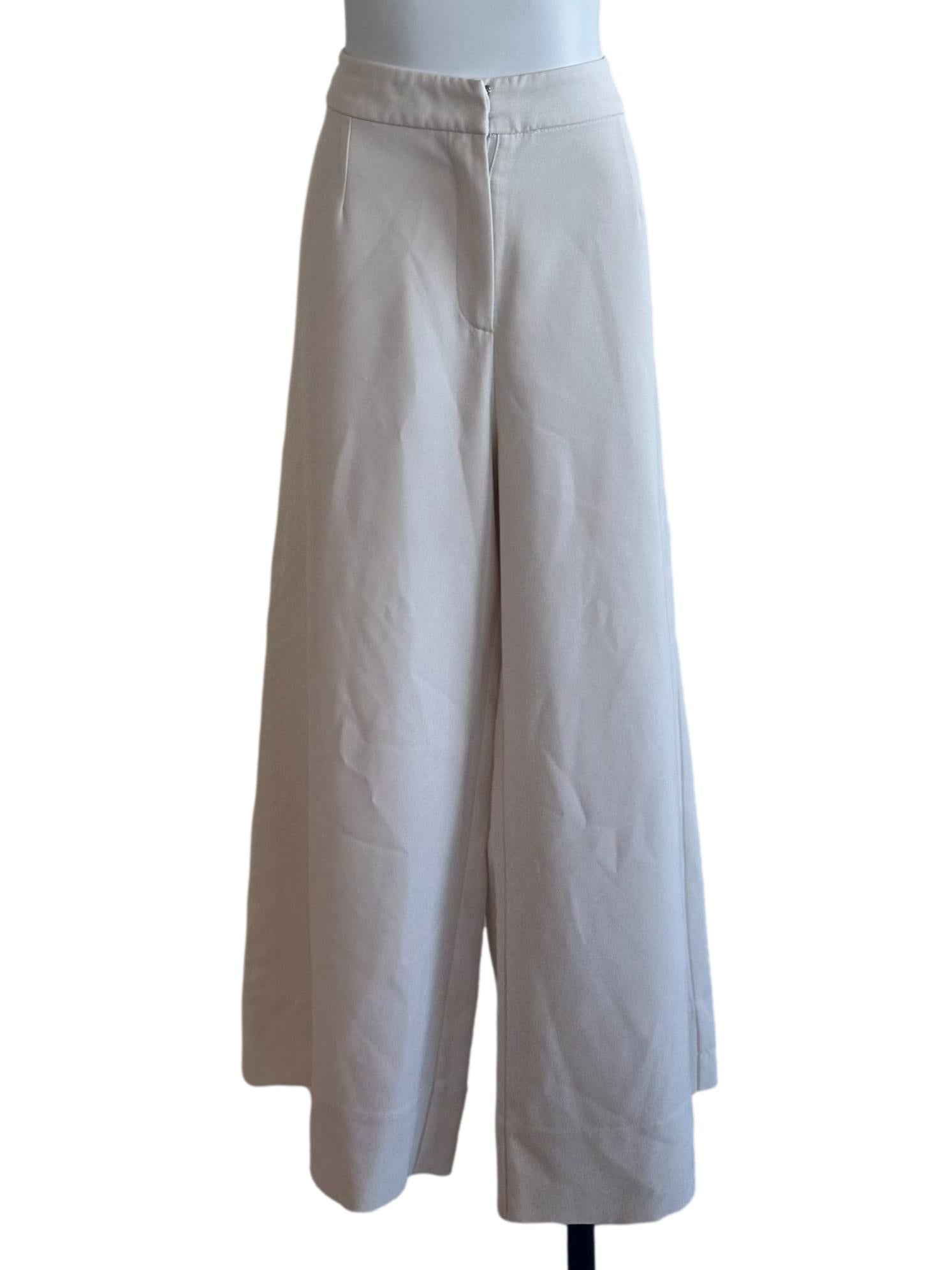 Ash White Wide Leg Pants