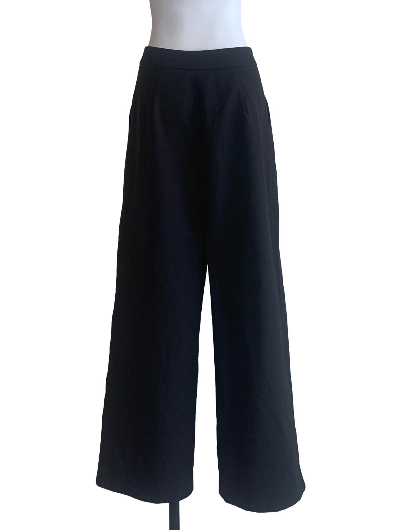 Crow Black Wide Leg Pants