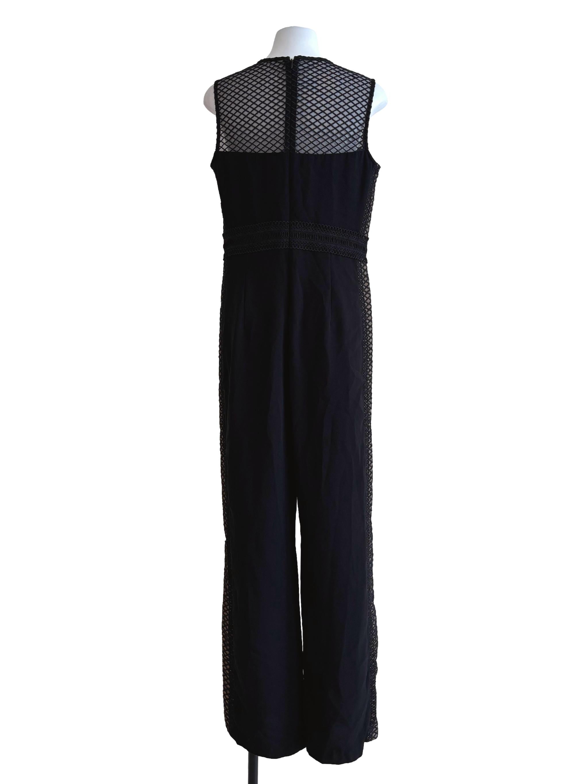 Onyx Black Sleeveless Illusion Neck Jumpsuit