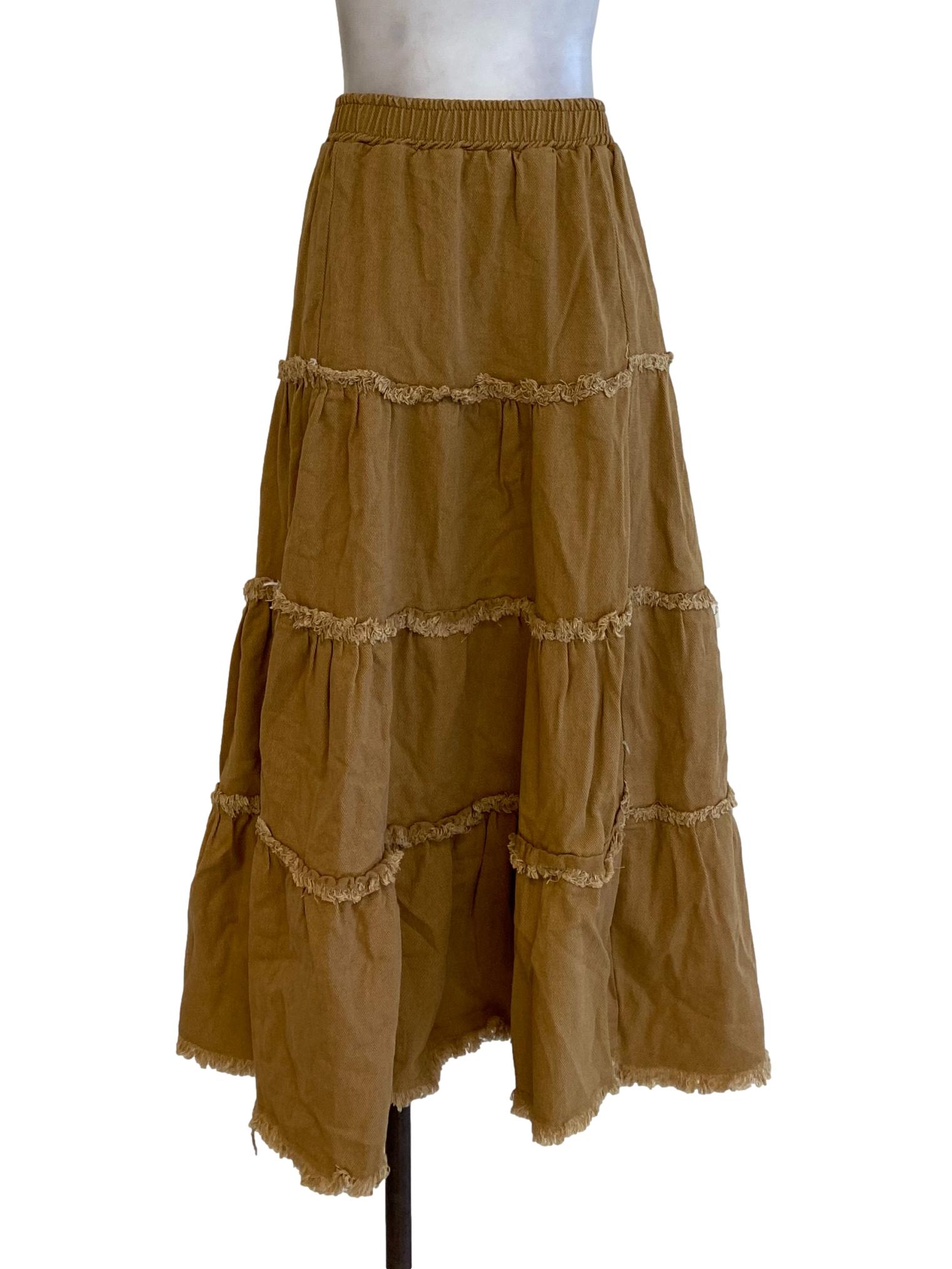 Tawny Denim Tiered Skirt