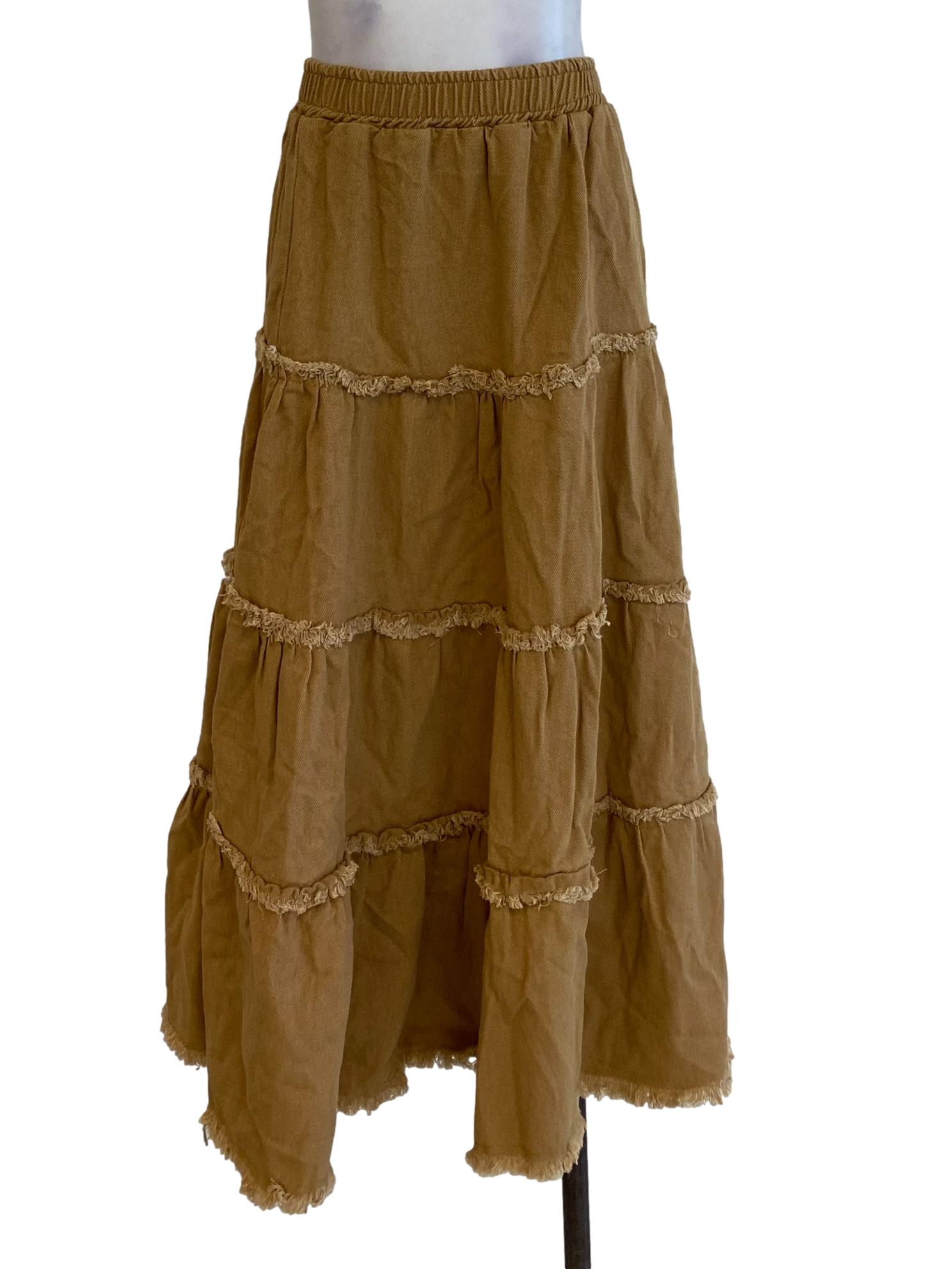Tawny Denim Tiered Skirt