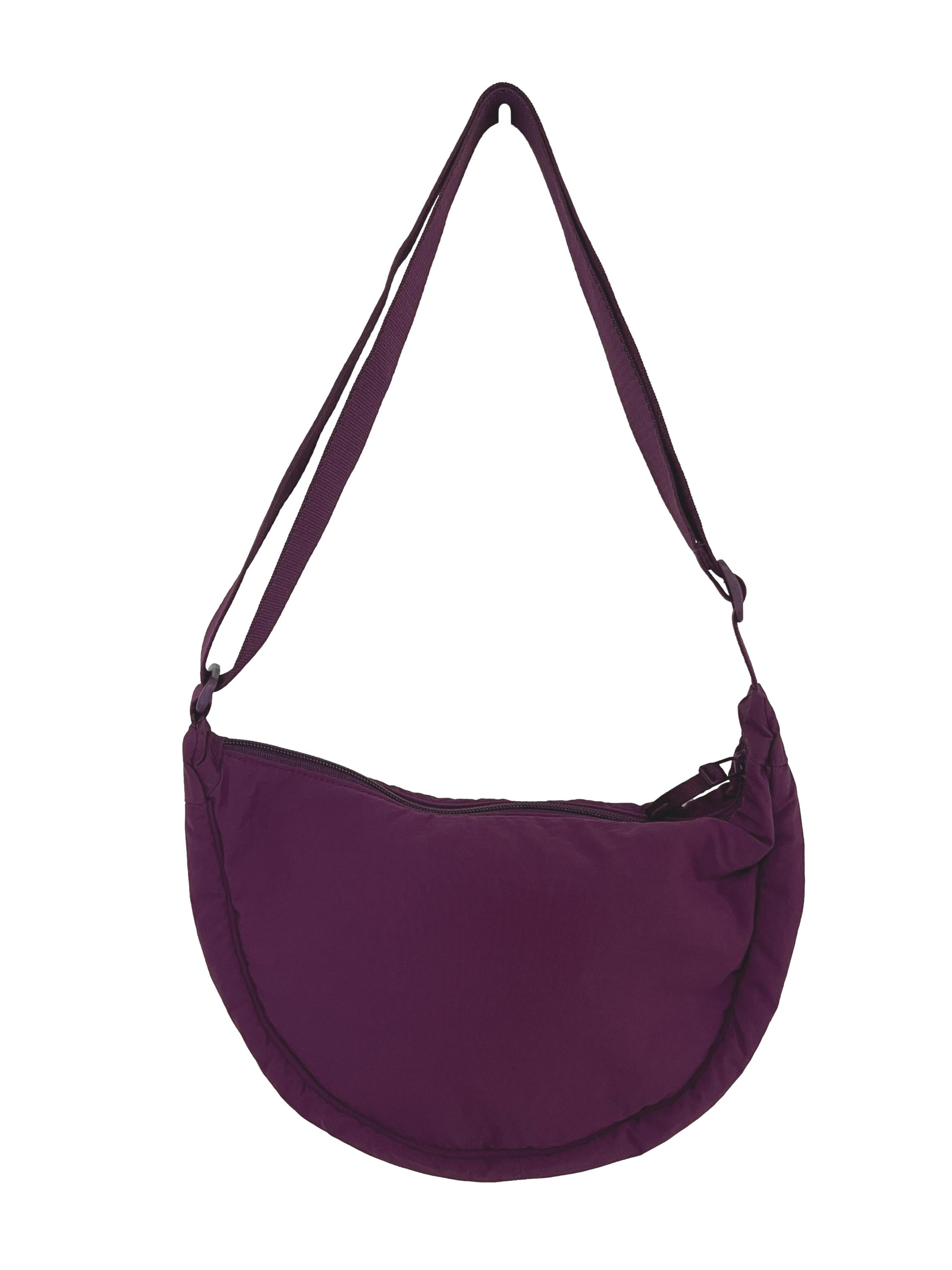 Purple Crescent Crossbody Bag
