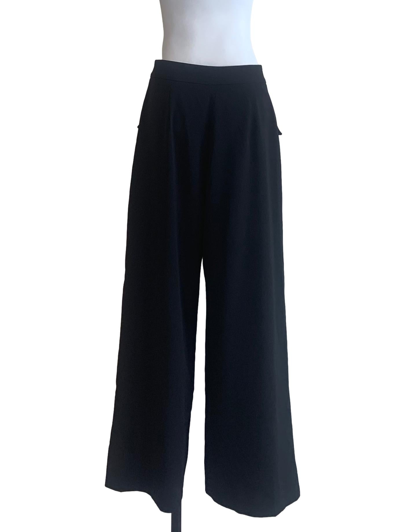 Ink Black Wide Leg Pants
