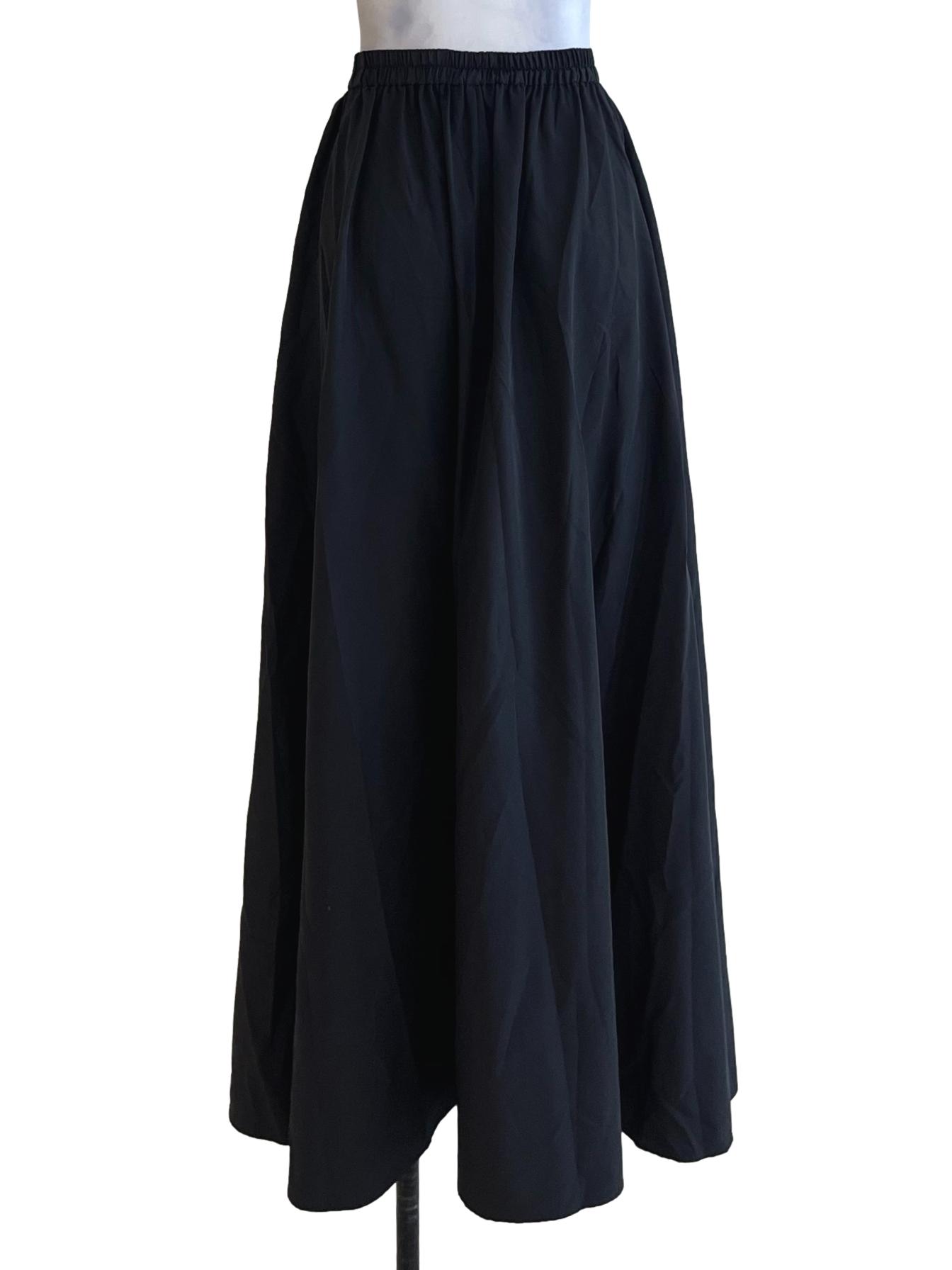Black High-Waisted A-Line Skirt