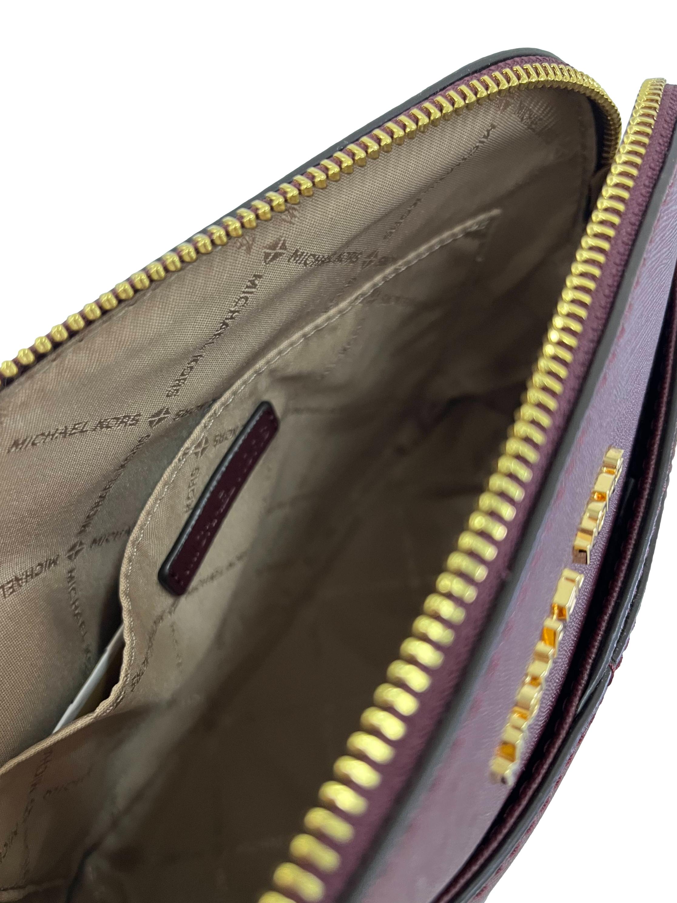 Maroon Leather Jet Set Travel Crossbody Bag CSN