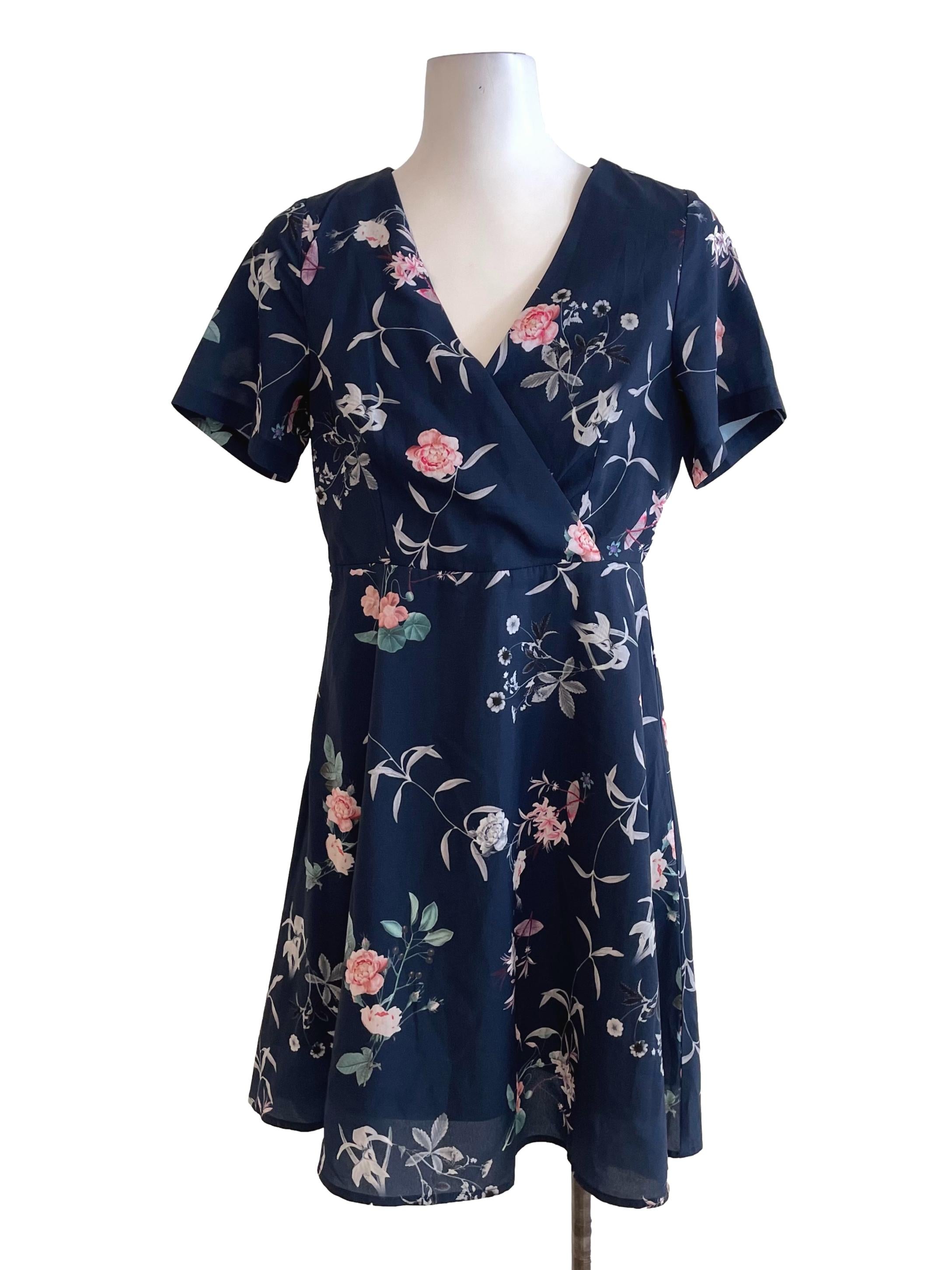 Dark Blue Floral Sundress