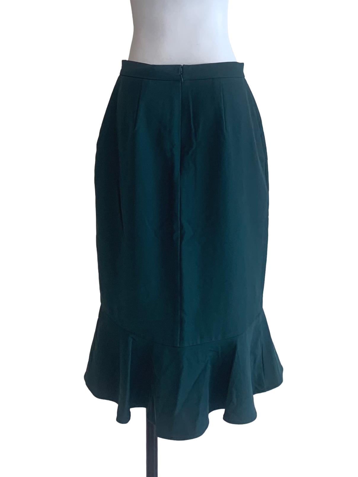 Basil Green Flounced Skirt