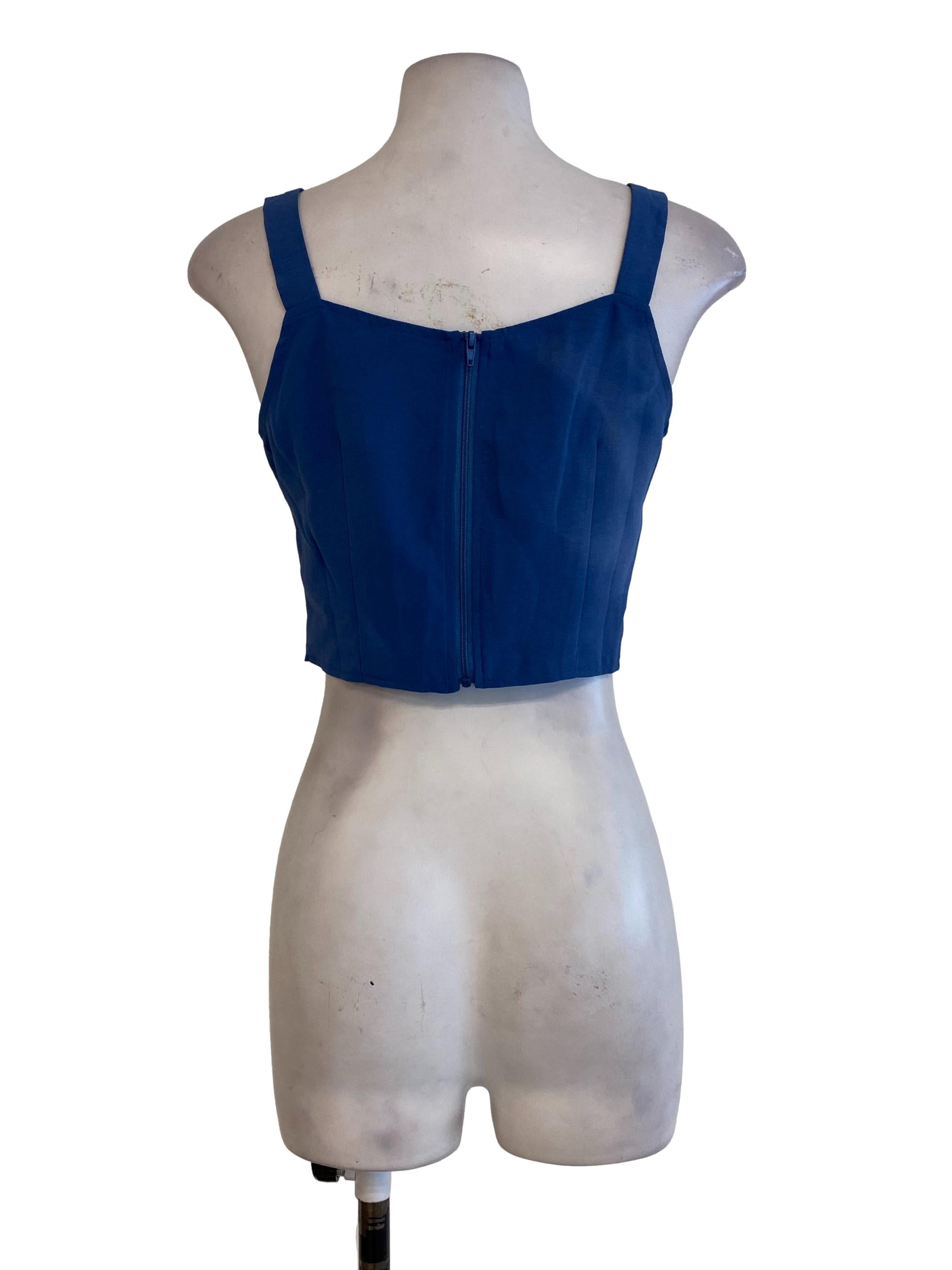Blue Zipper Top