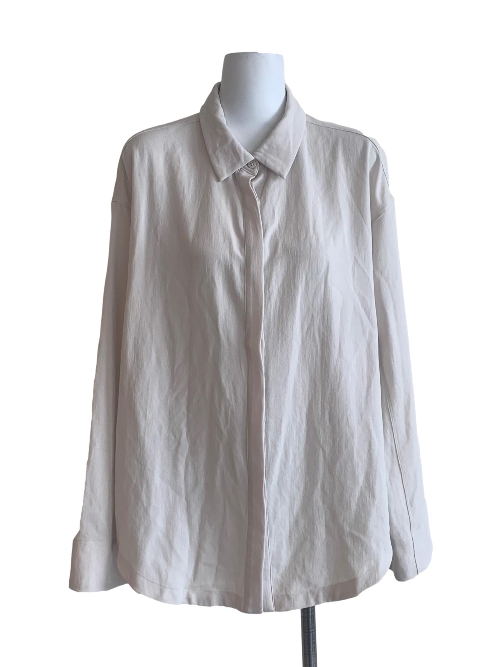 Pearl White Collared Top