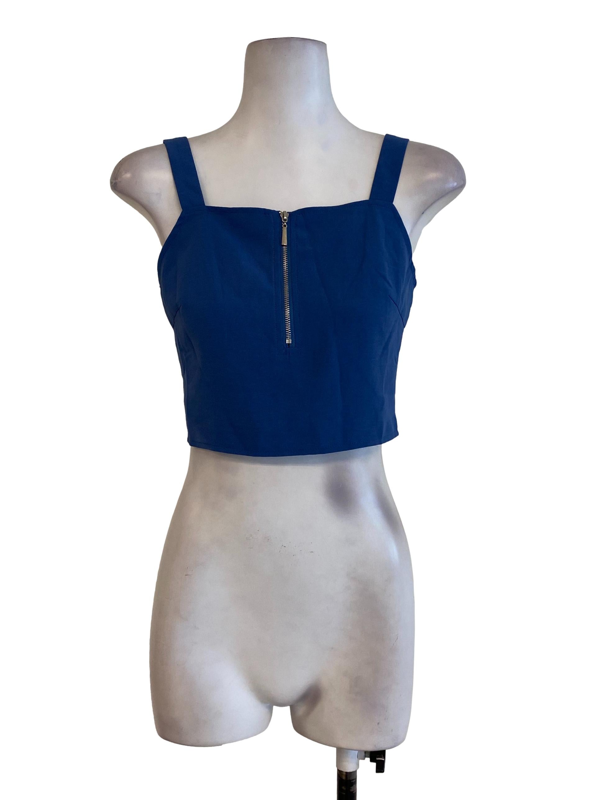 Blue Zipper Top