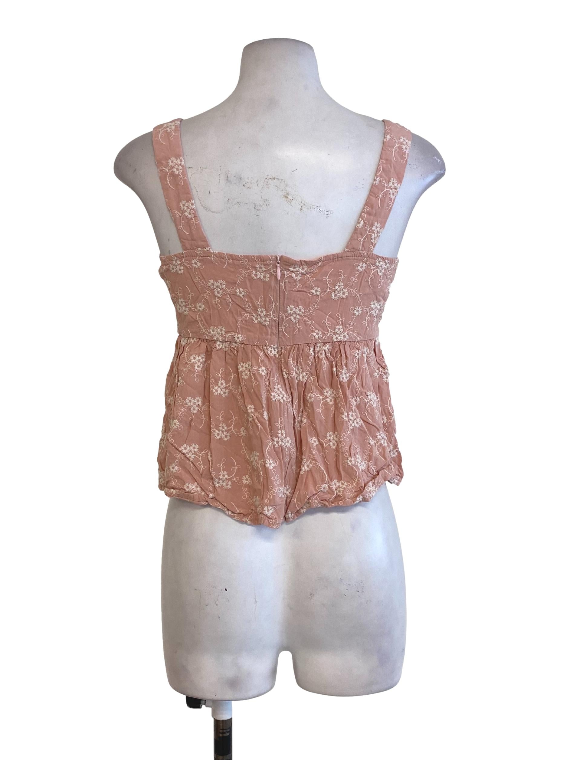 Pink Floral Blouson Top