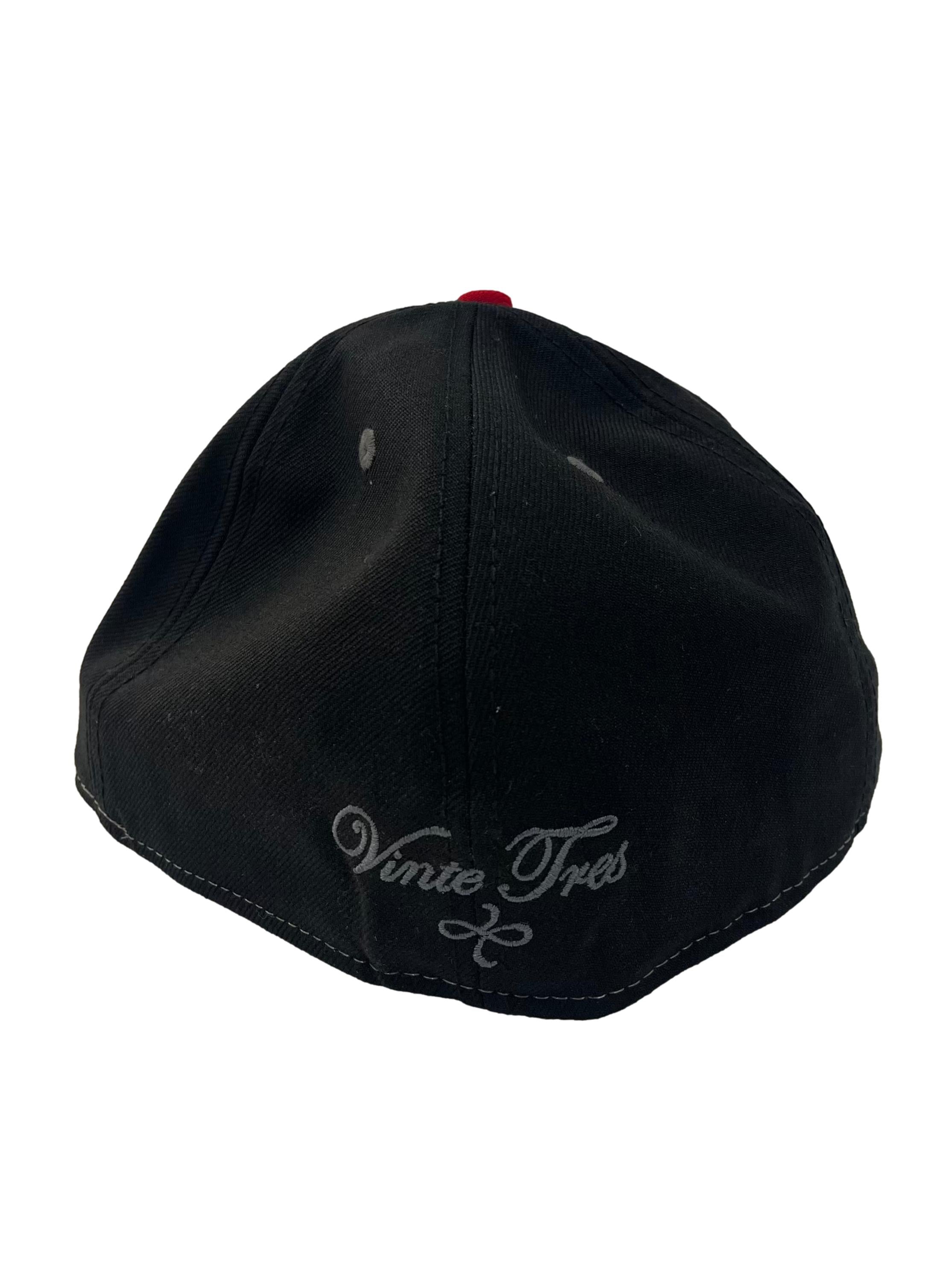 Grey And Black With Embroidery Snapback Cap