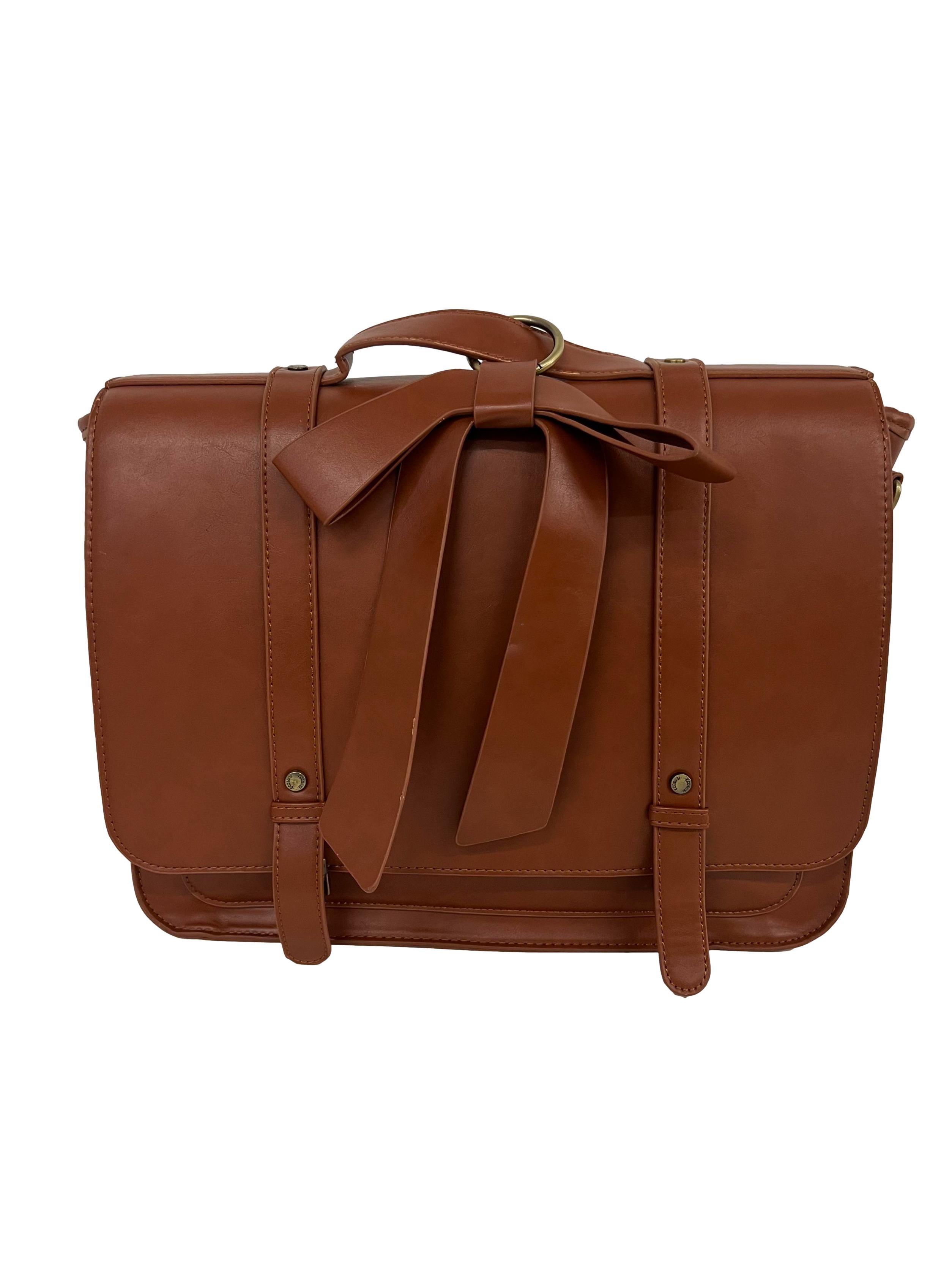 Brown Messenger Backpack