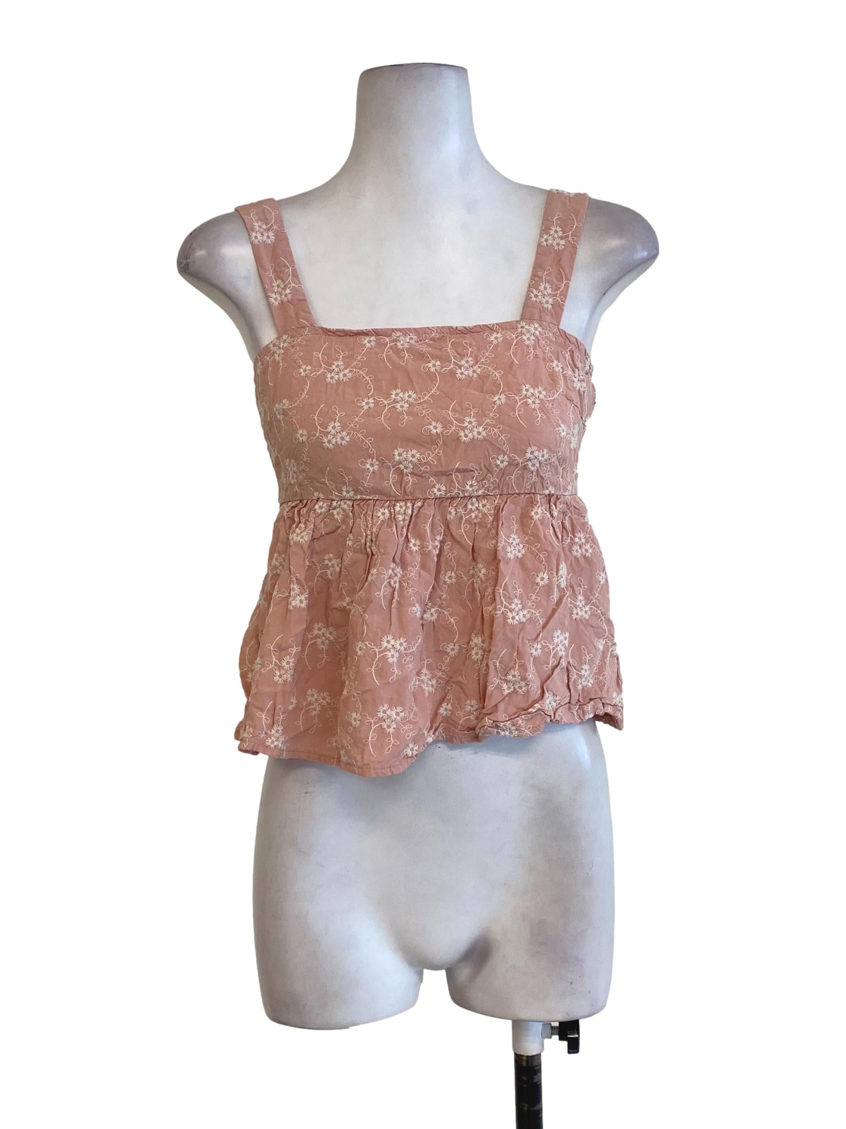 Pink Floral Blouson Top