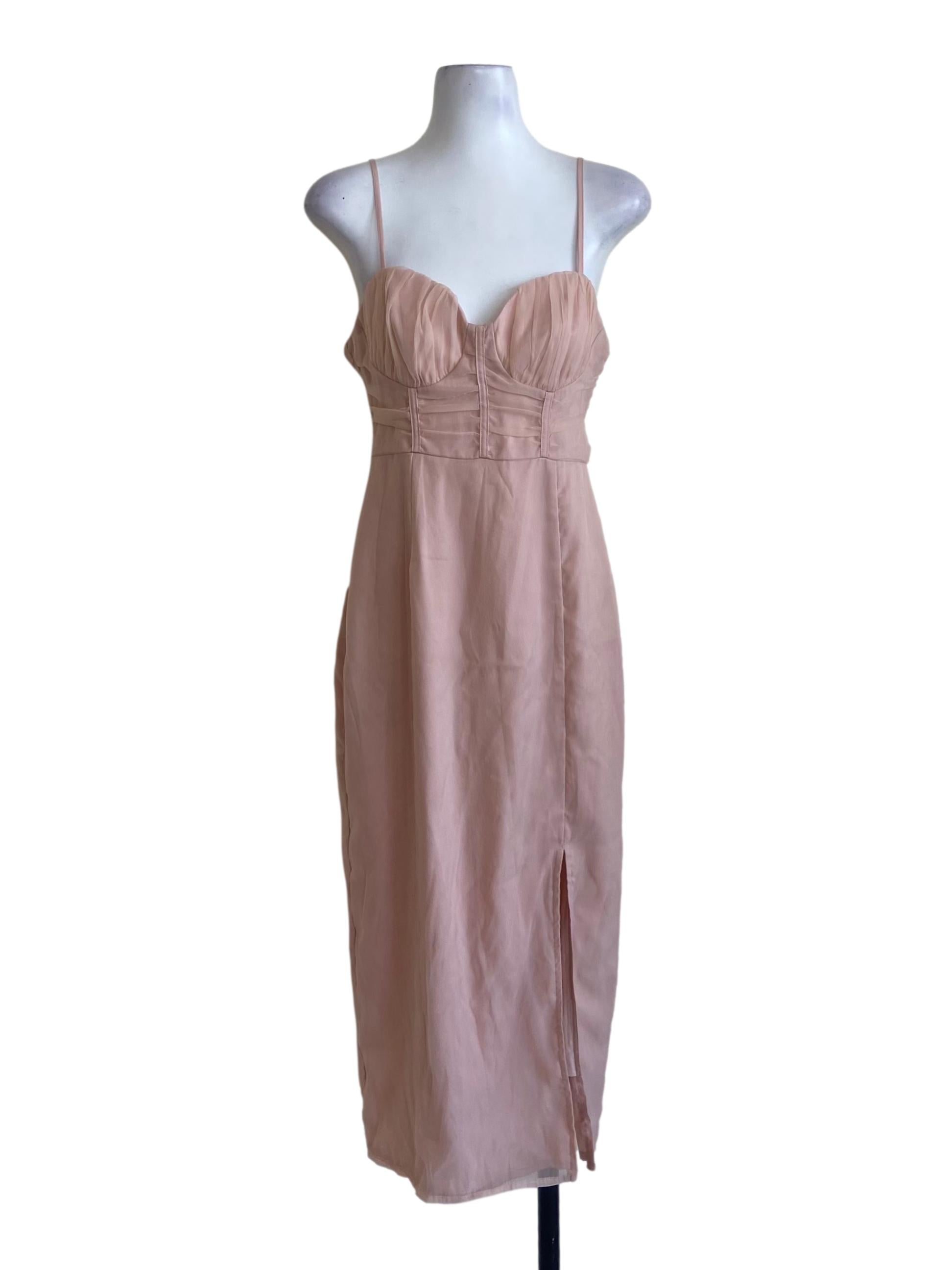 Flamingo Pink Sleeveless Slit Dress