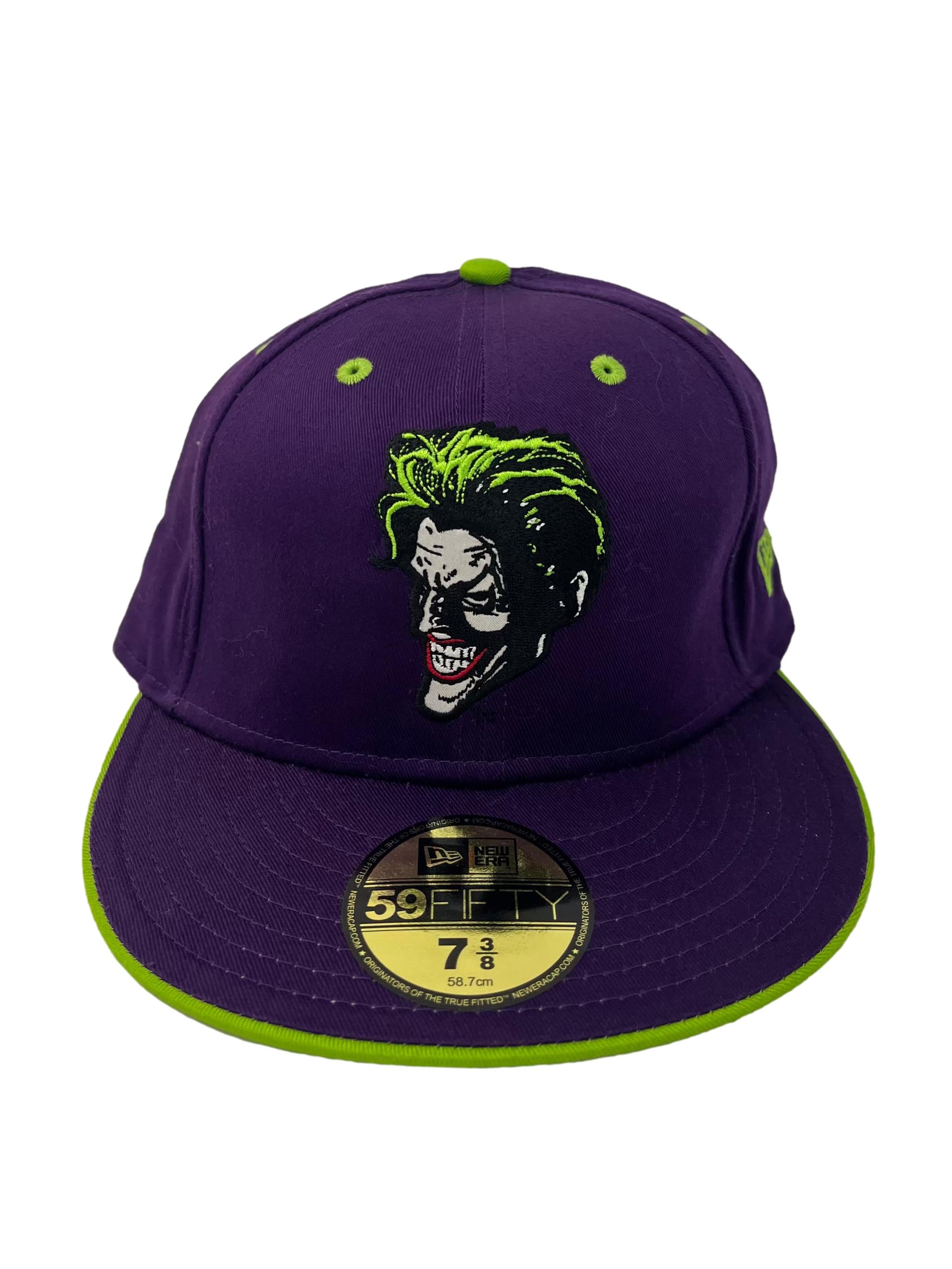 Purple And Neon Green Joker Embroidery Snapback Cap
