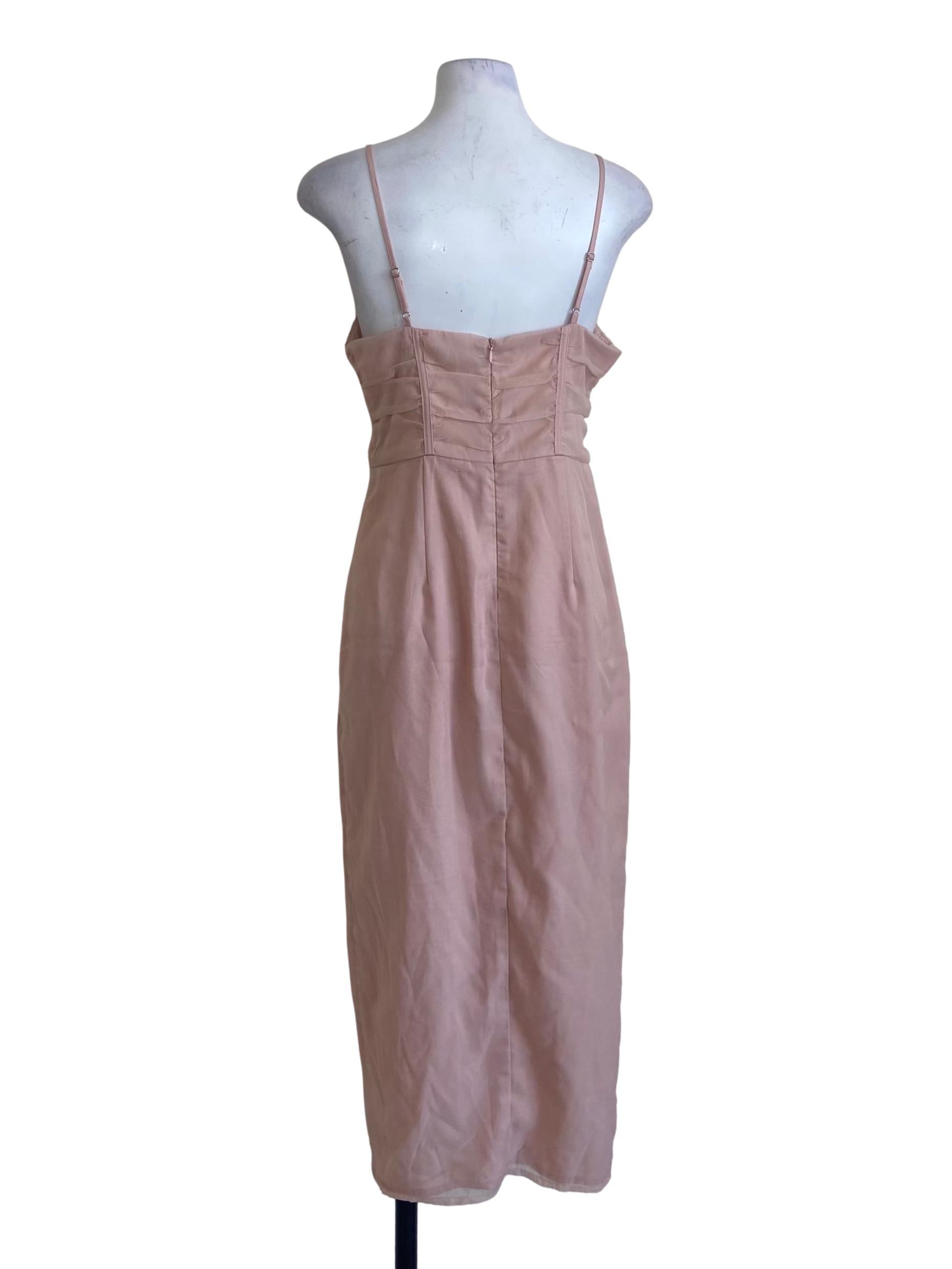 Flamingo Pink Sleeveless Slit Dress