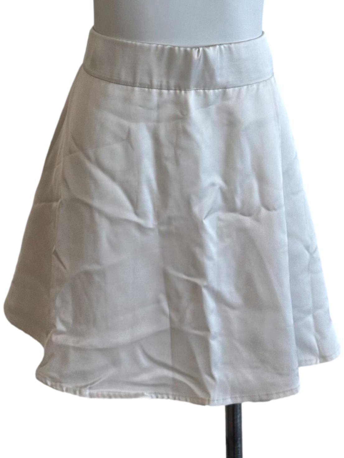 Salt White Satin Skorts