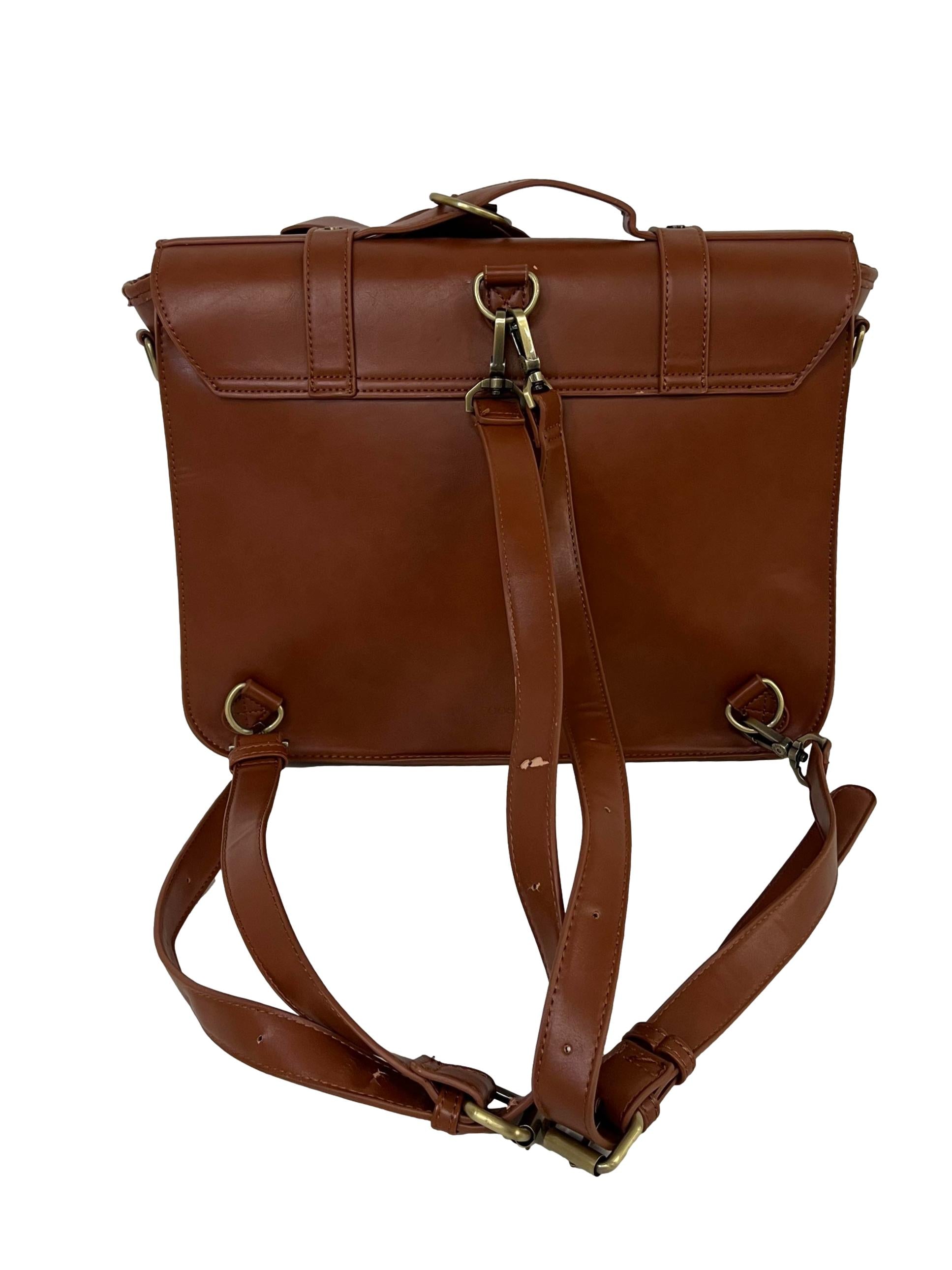 Brown Messenger Backpack