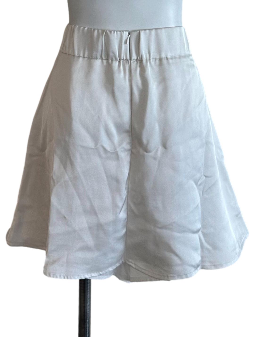 Salt White Satin Skorts