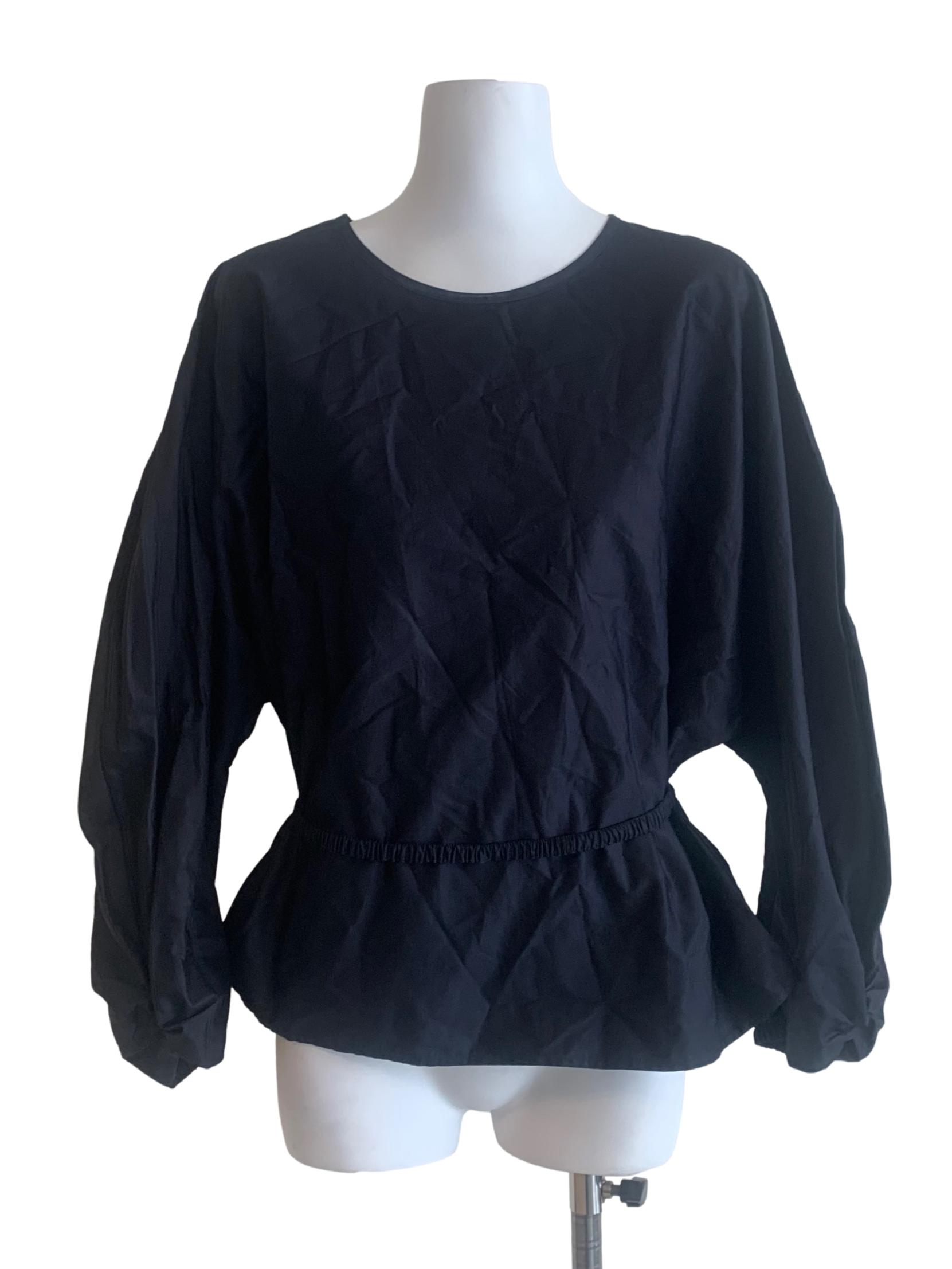 Charcoal Black Bishop Sleeves Top
