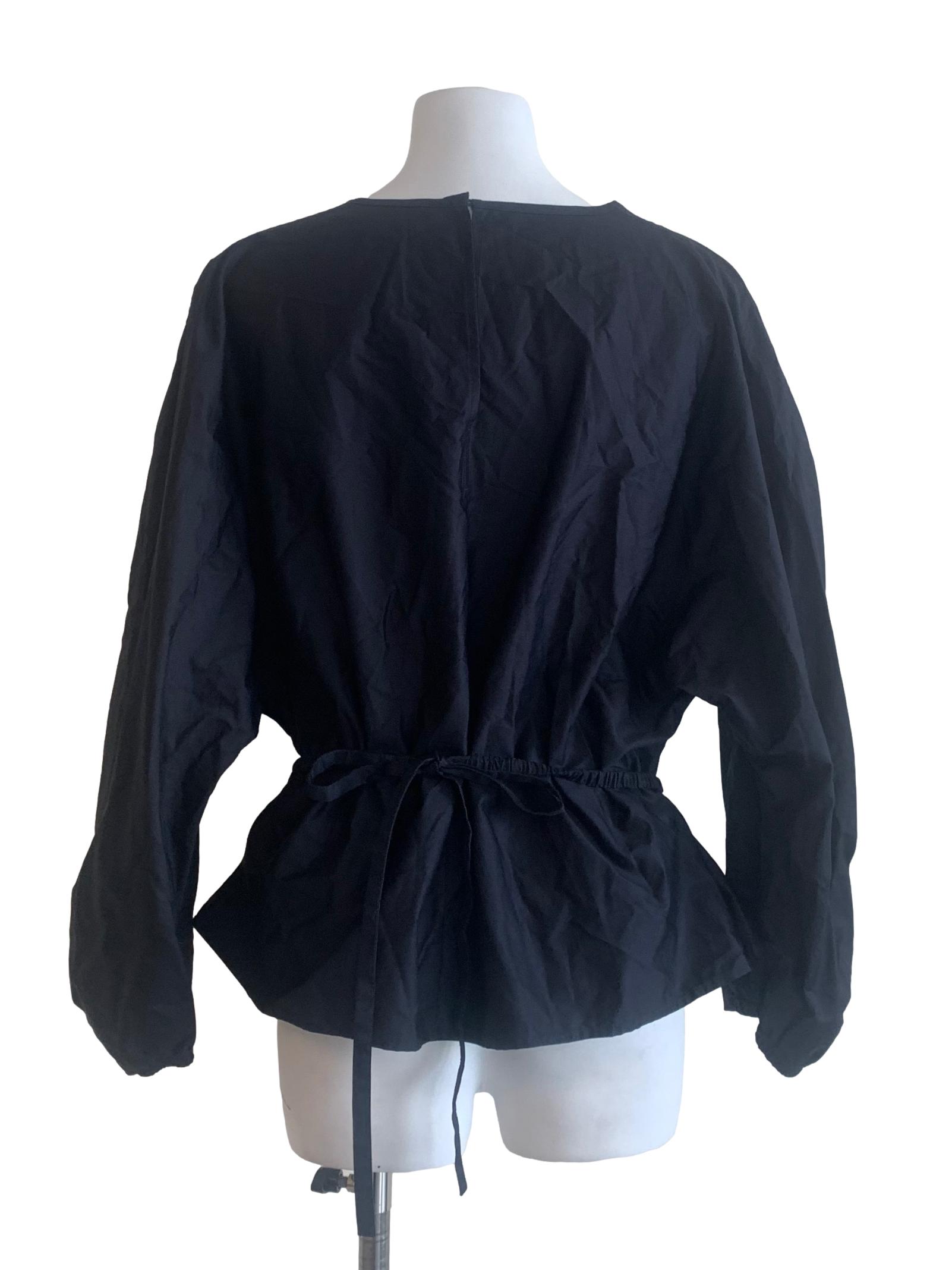Charcoal Black Bishop Sleeves Top