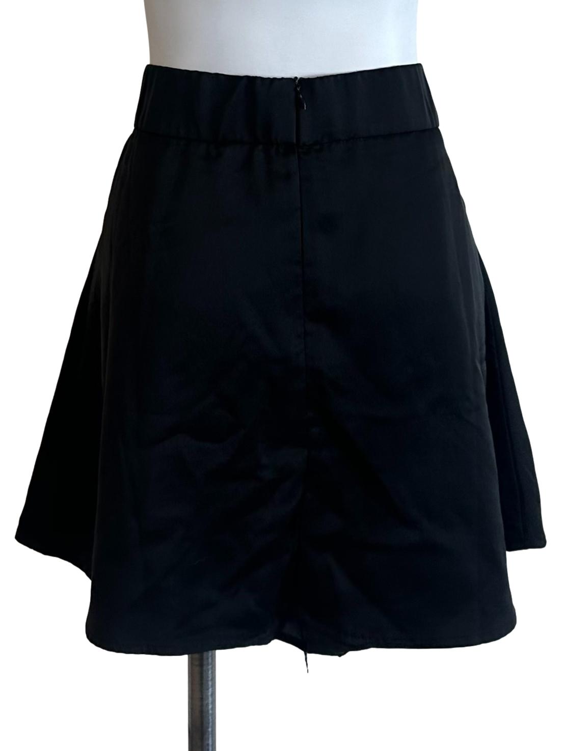 Raven Black Satin Skorts
