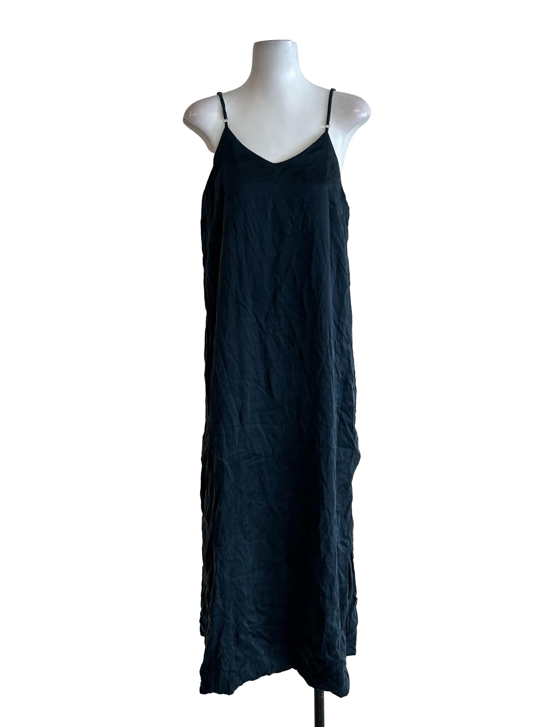 Calabar Silk Slip Dress In Black CSN