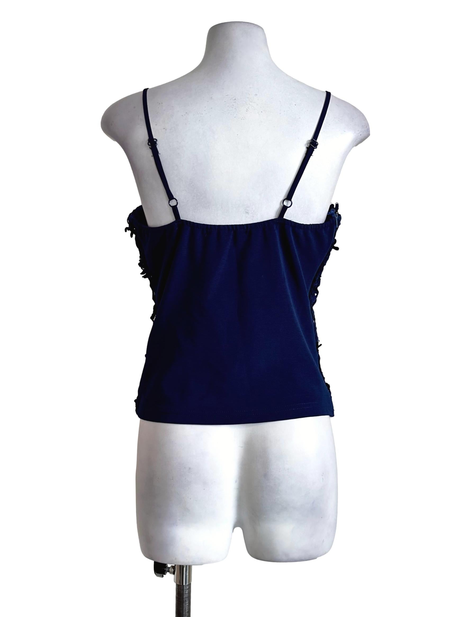 Berry Blue Lace Pattern Top