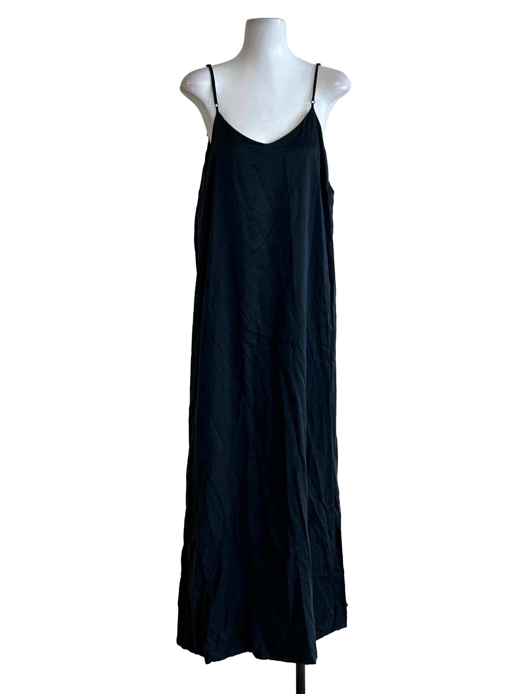 Calabar Silk Slip Dress In Black CSN