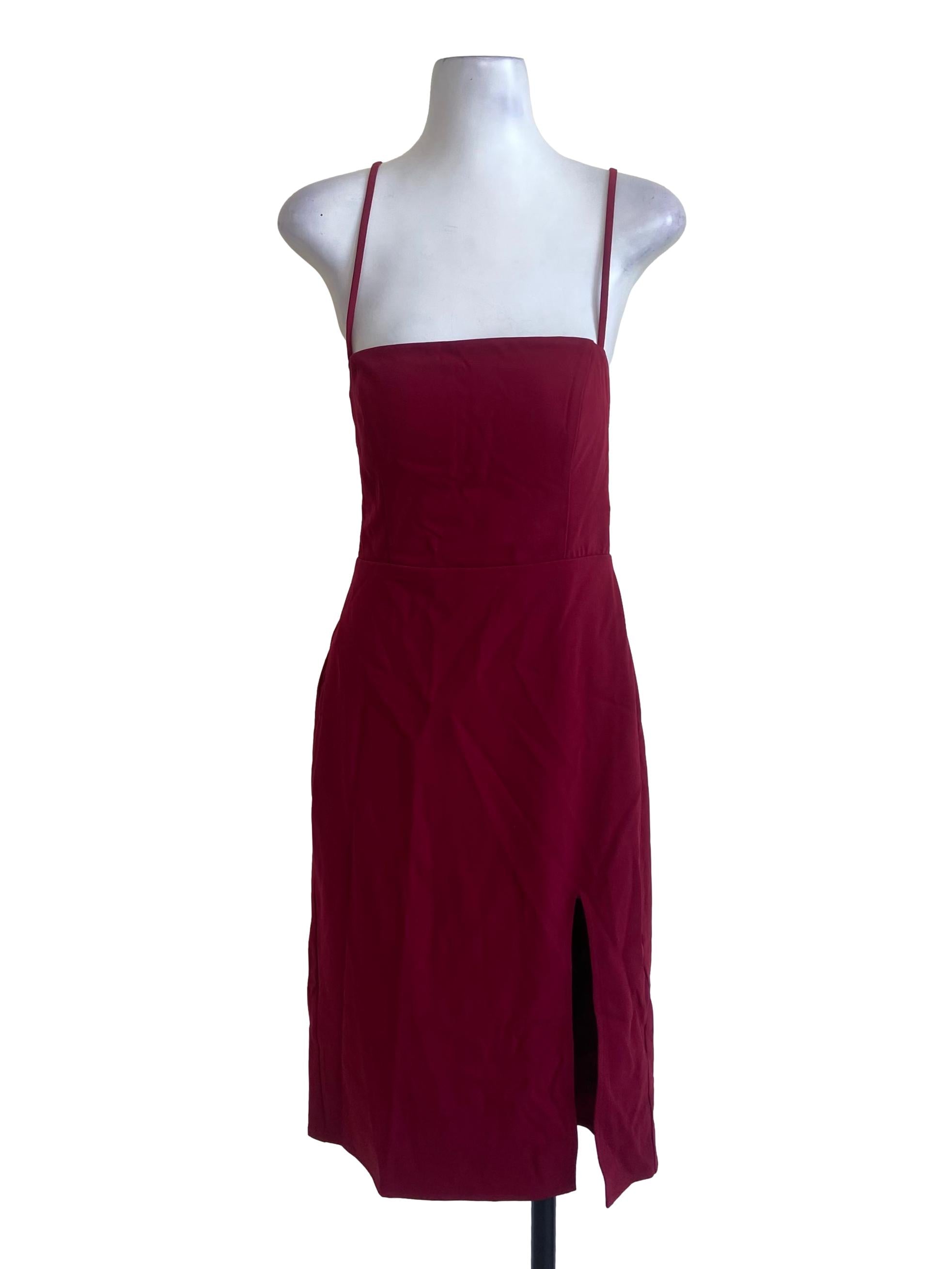 Hot Pink Sleeveless Slit Dress