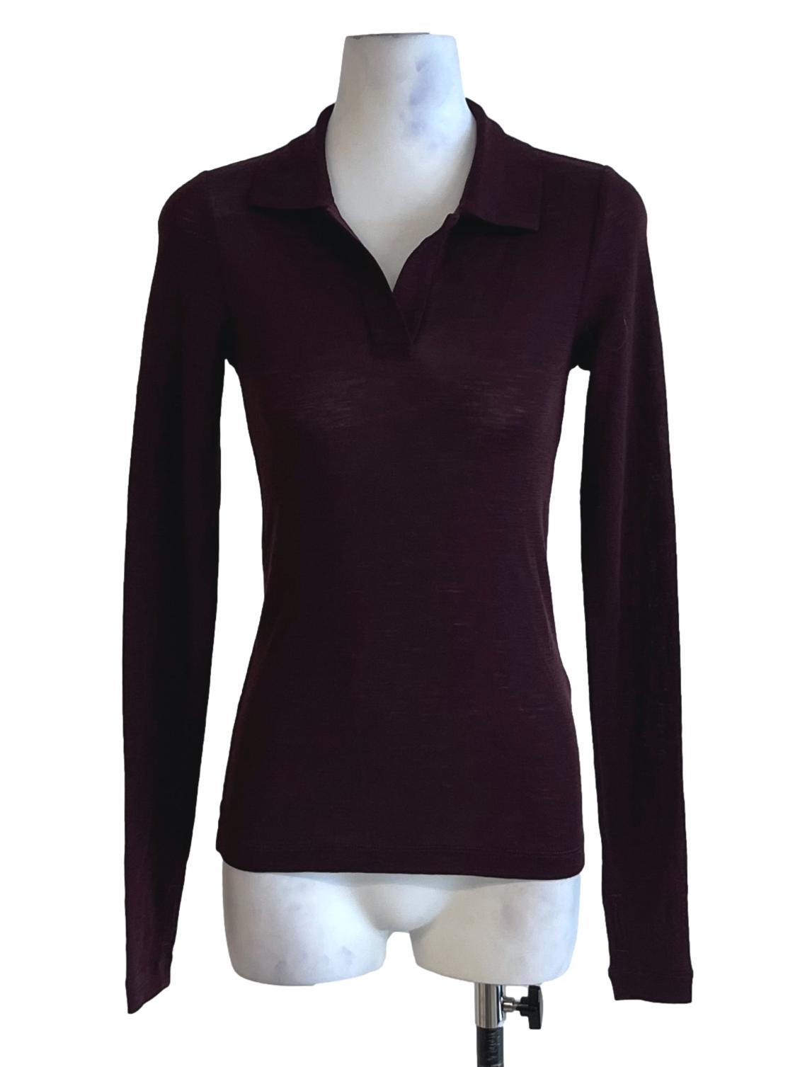 Mulberry Purple Wing Collar Blouse