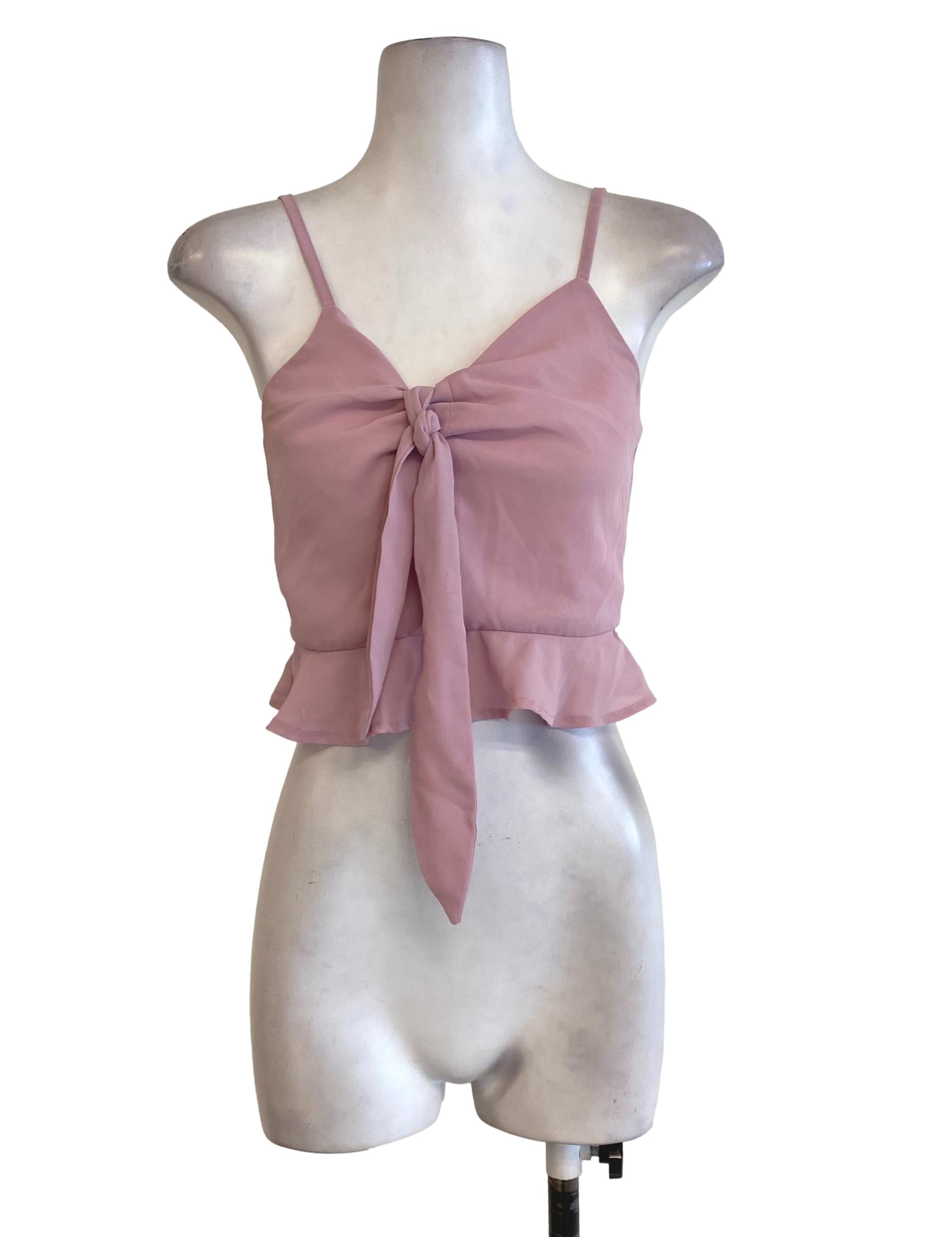 Pink Ribbon Tied Top