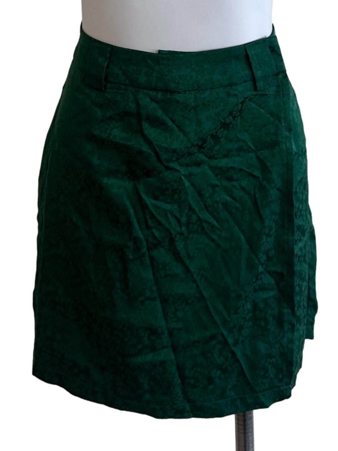 Emerald Green Textured Wrap Skorts