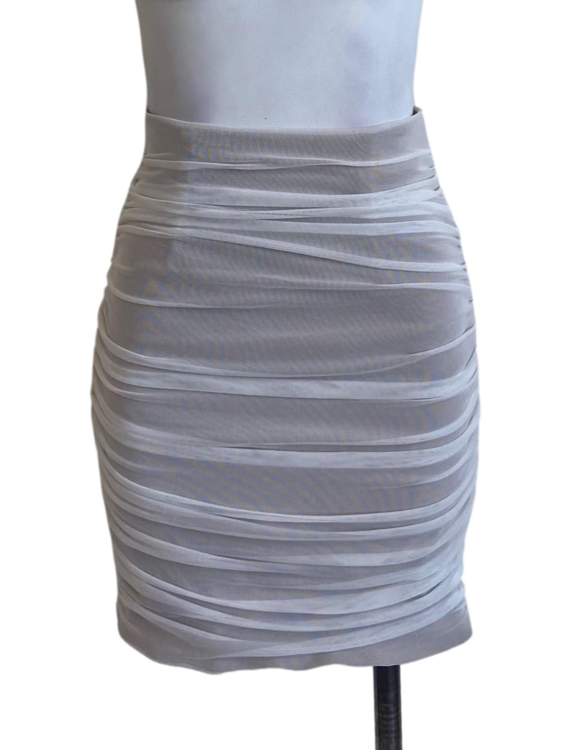 White Cowl Pegged Skirt