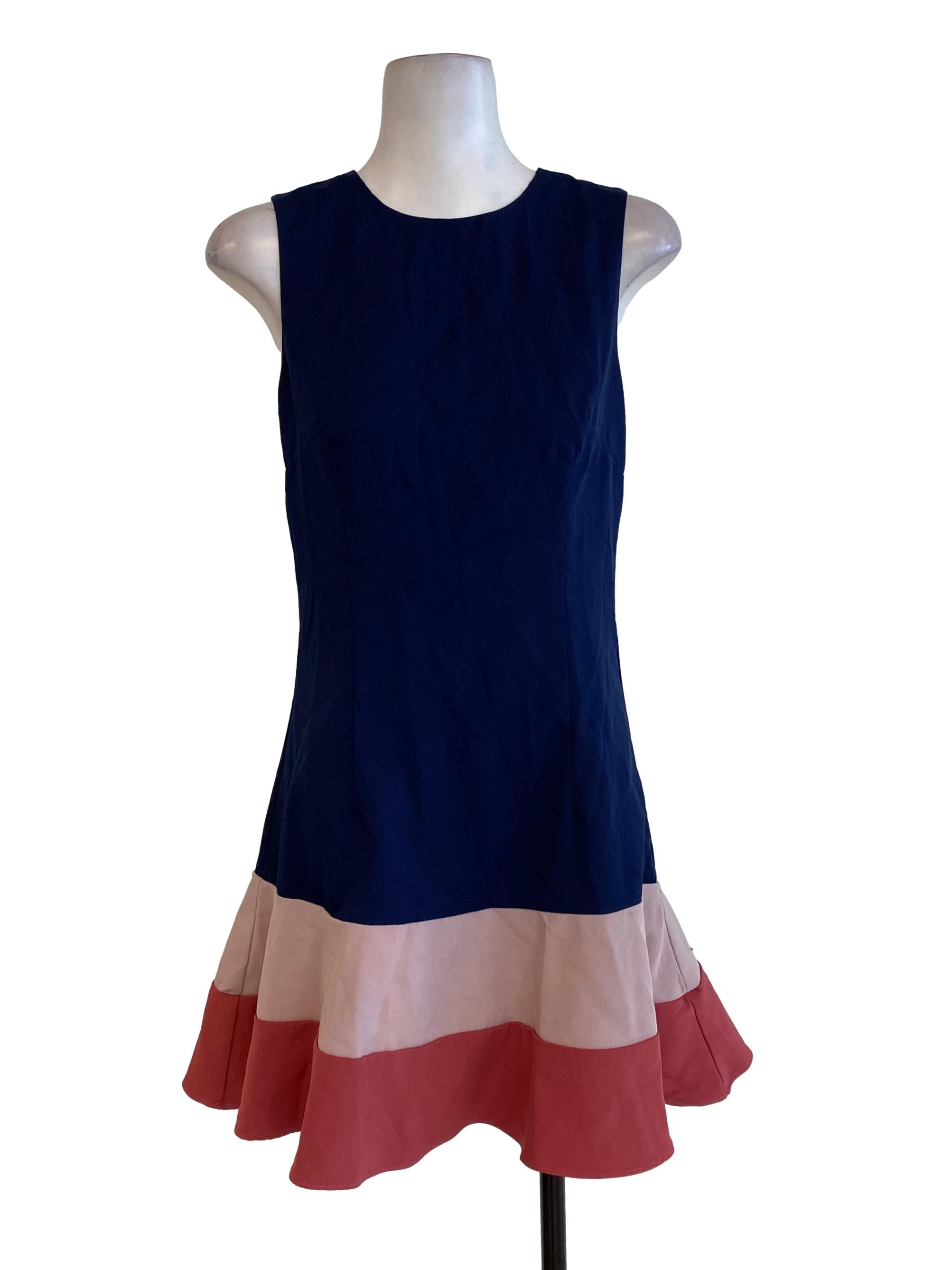 Navy Blue Pink Bottom Dress