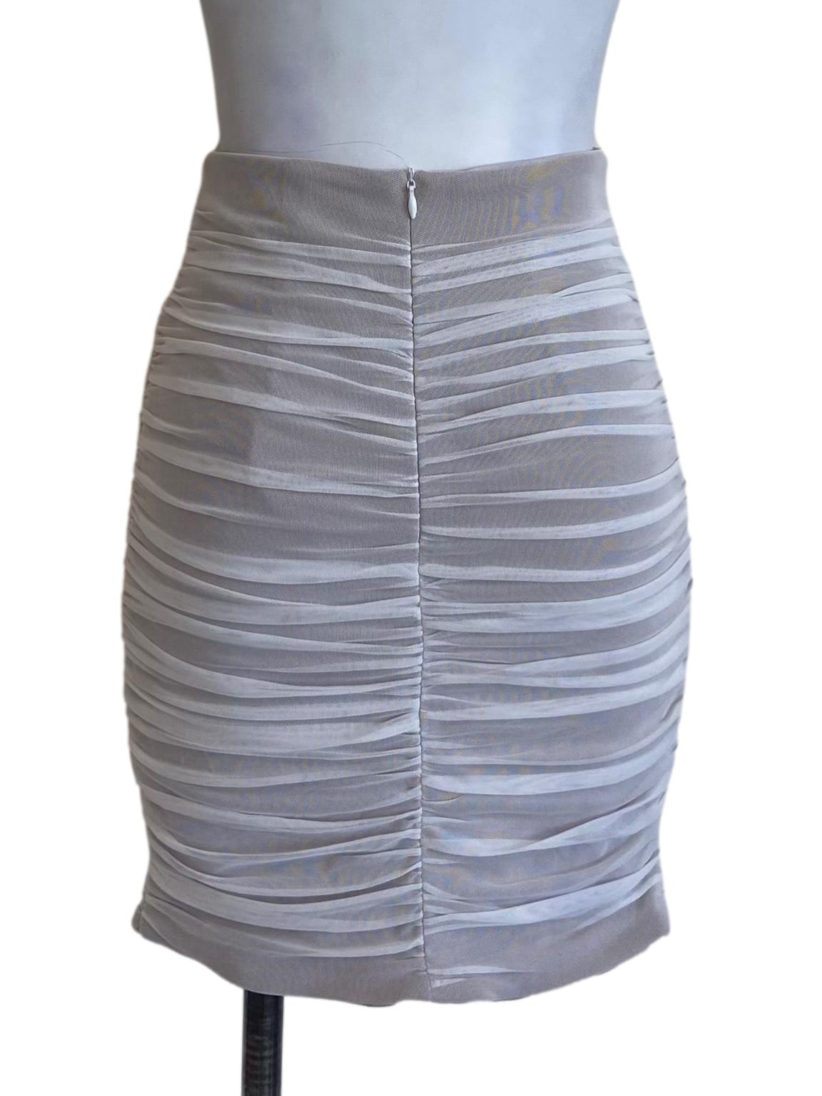 White Cowl Pegged Skirt