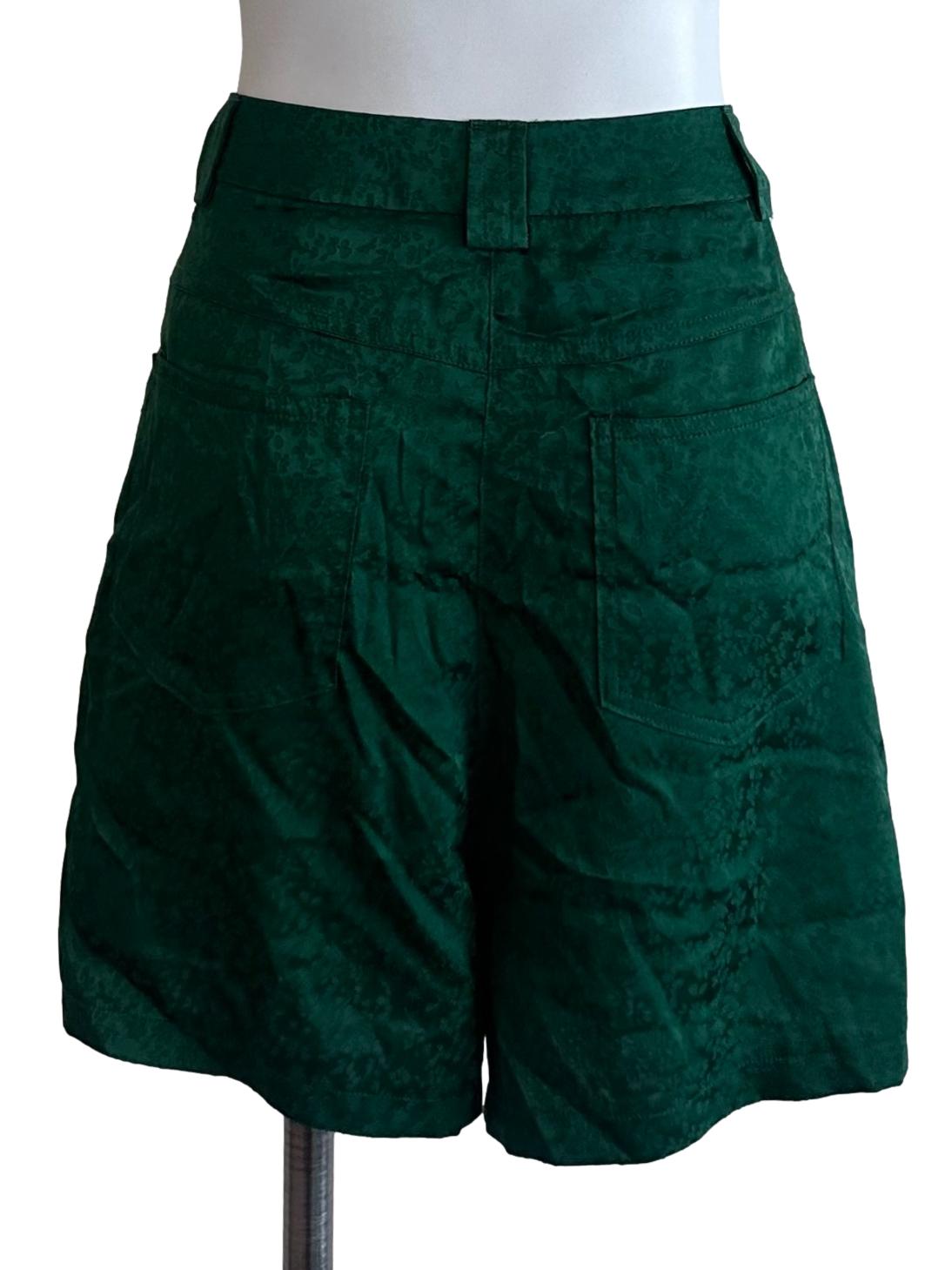 Emerald Green Textured Wrap Skorts
