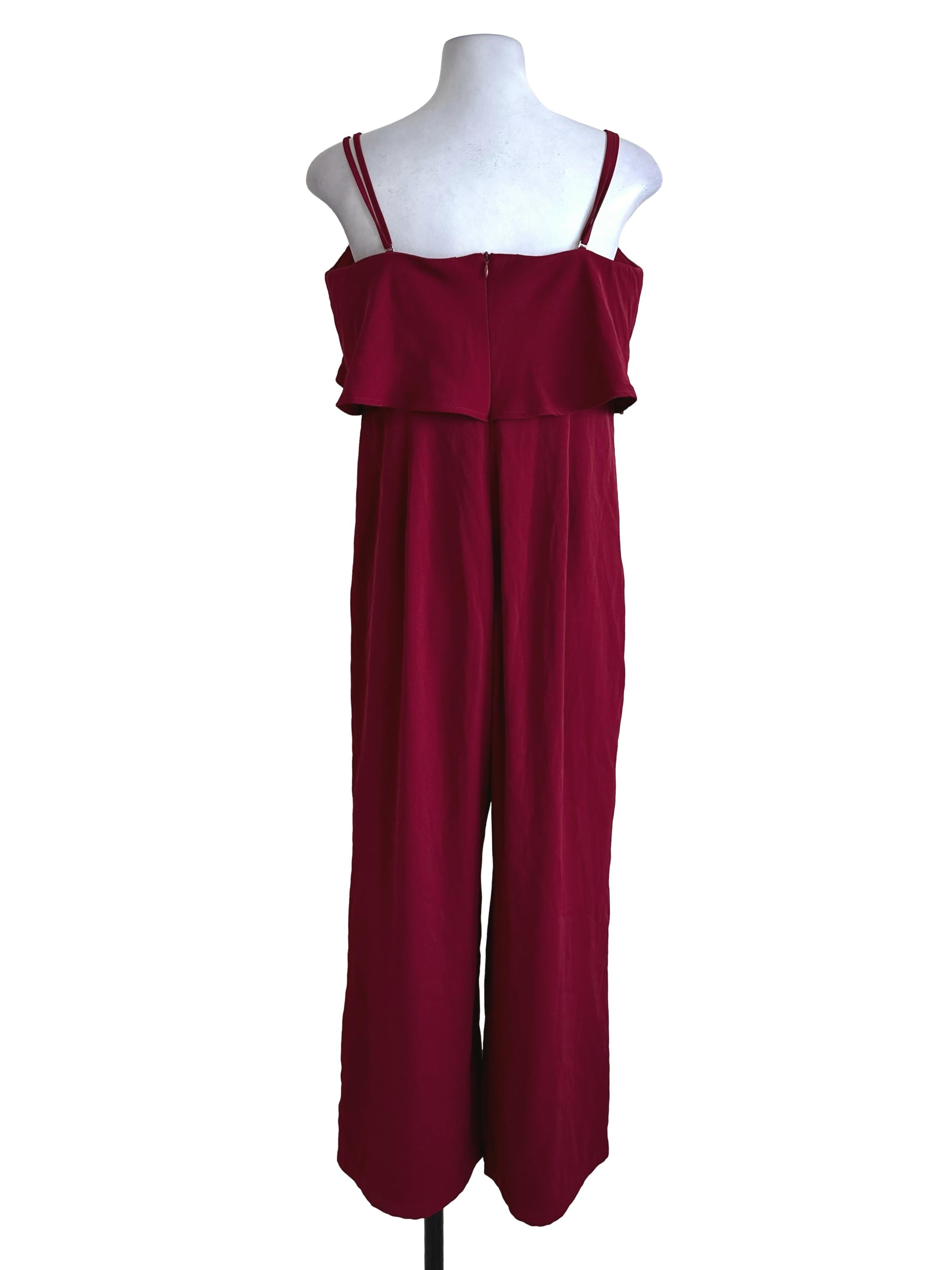 Ruby Red Sweetheart Neckline Jumpsuit