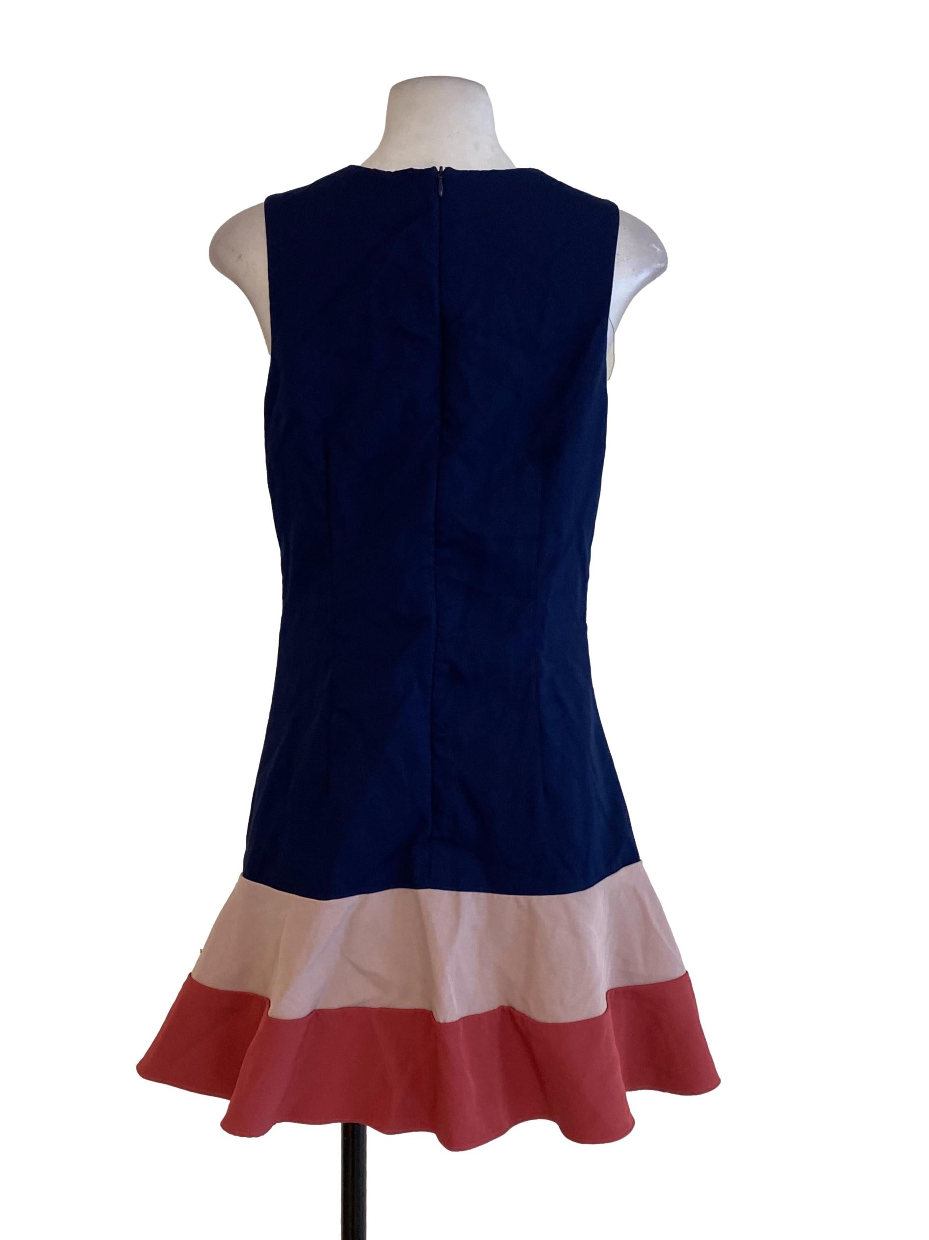Navy Blue Pink Bottom Dress