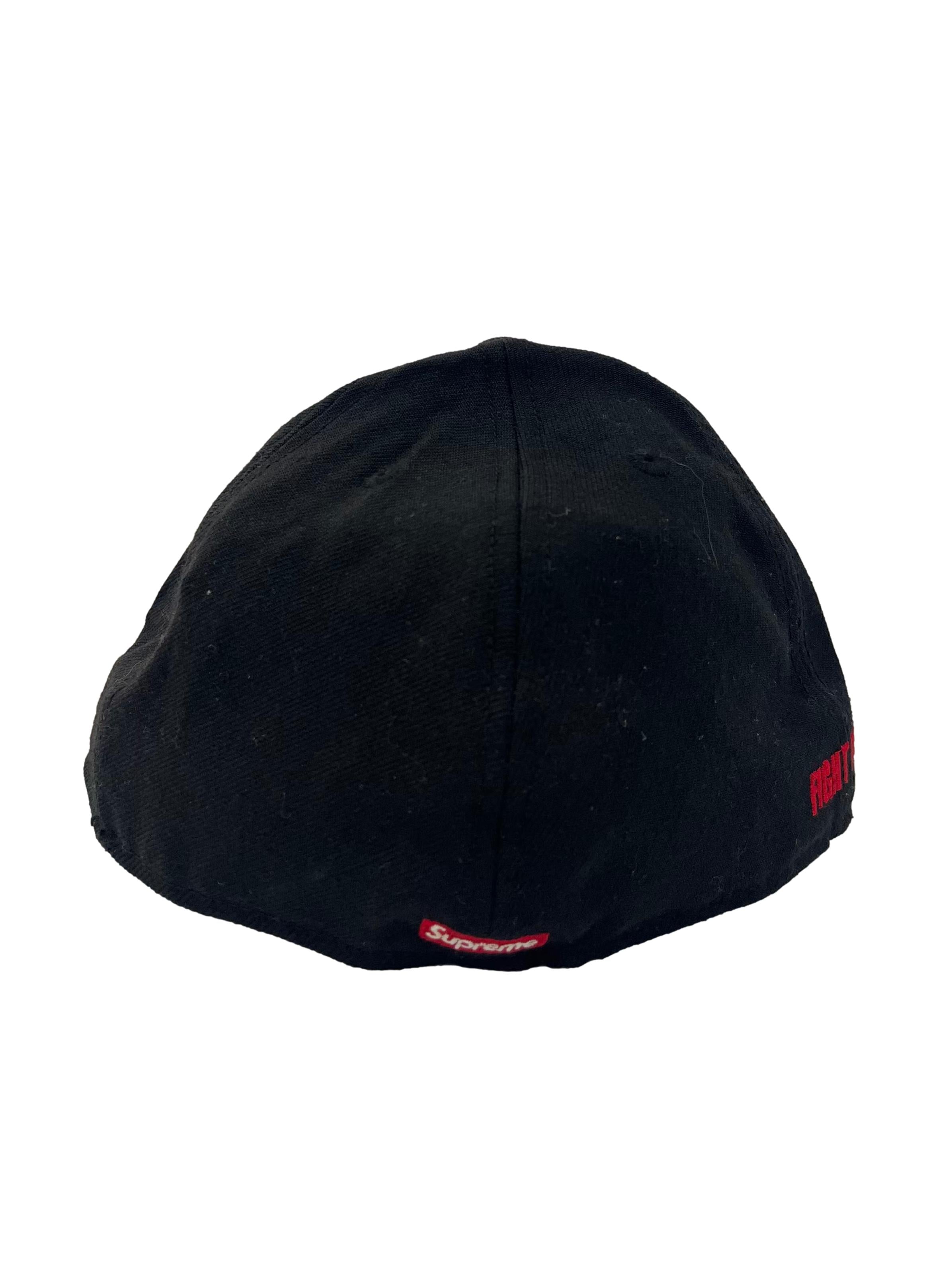 Black With Silver And Red Embroidery Snapback Cap