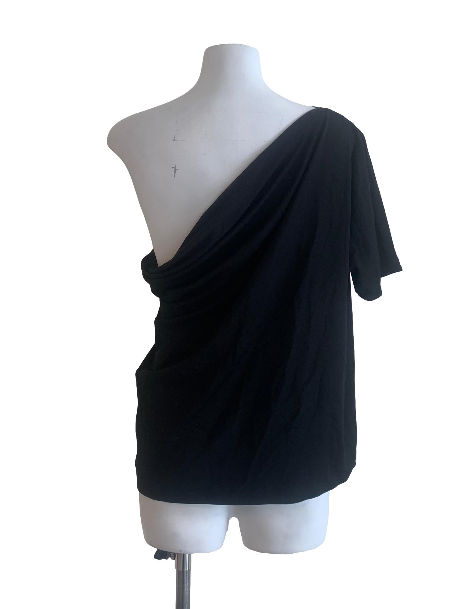 Ink Black Asymmetric Neck Top