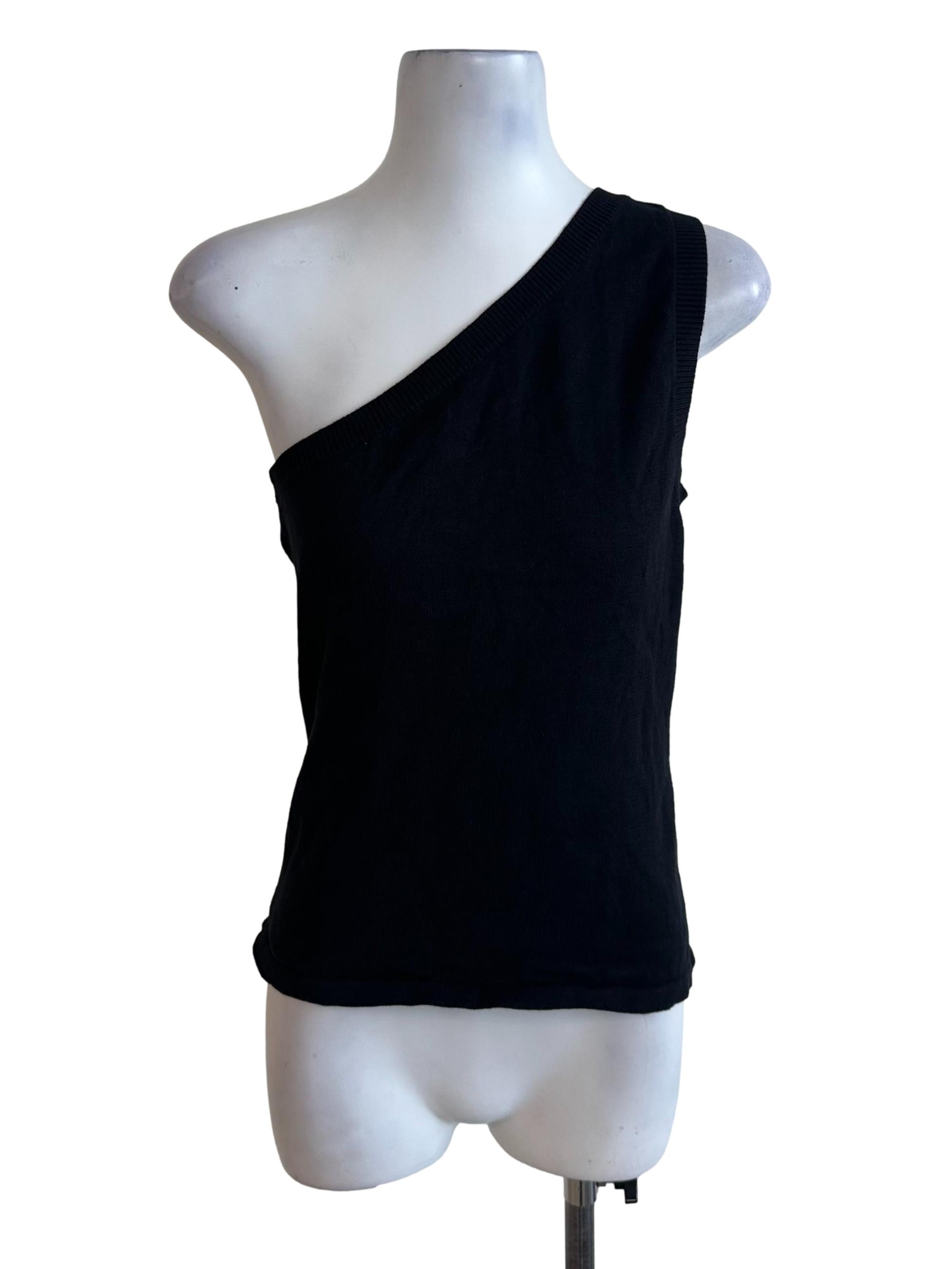 Raven Black Knit Asymmetric Top