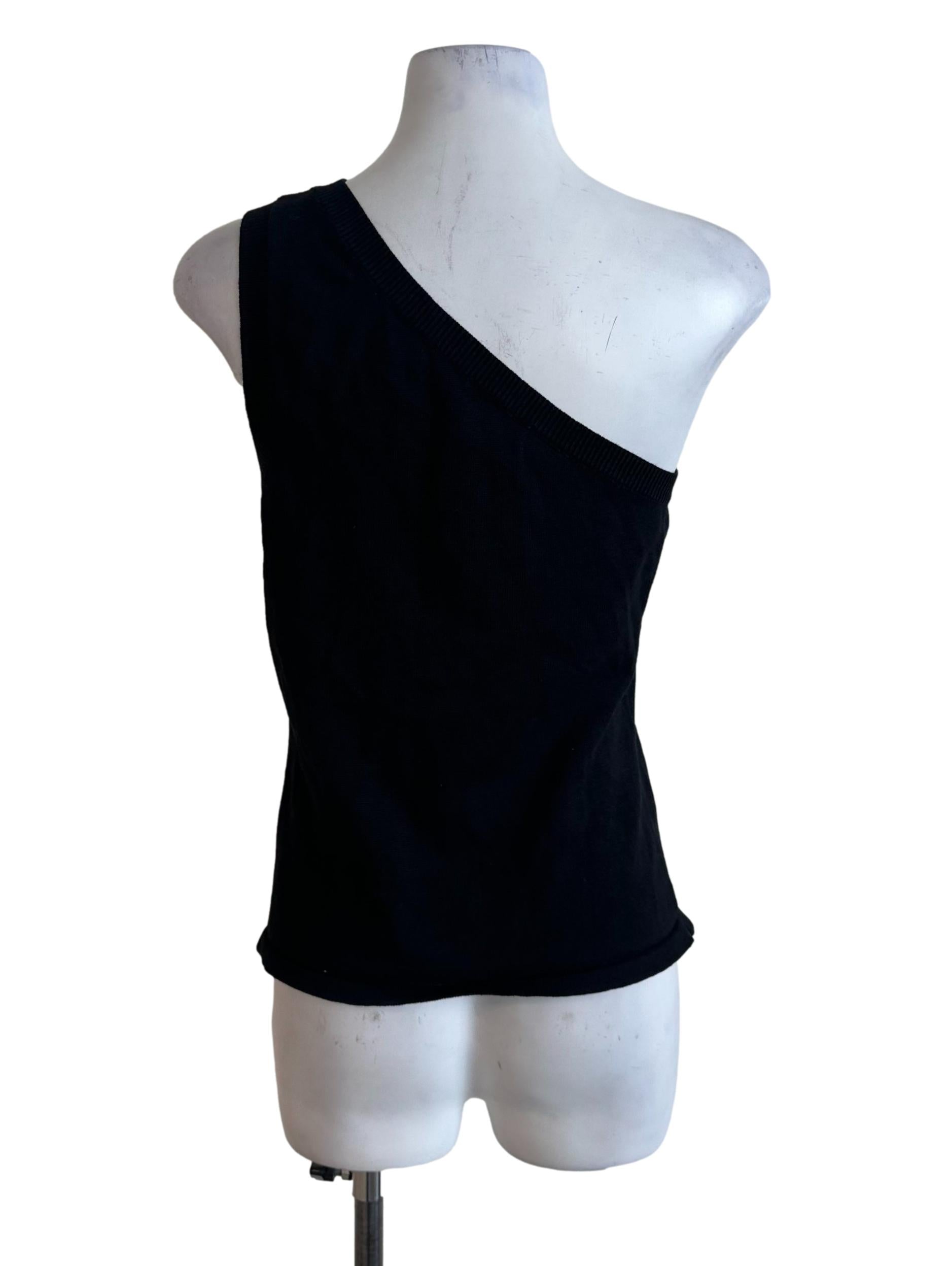 Raven Black Knit Asymmetric Top