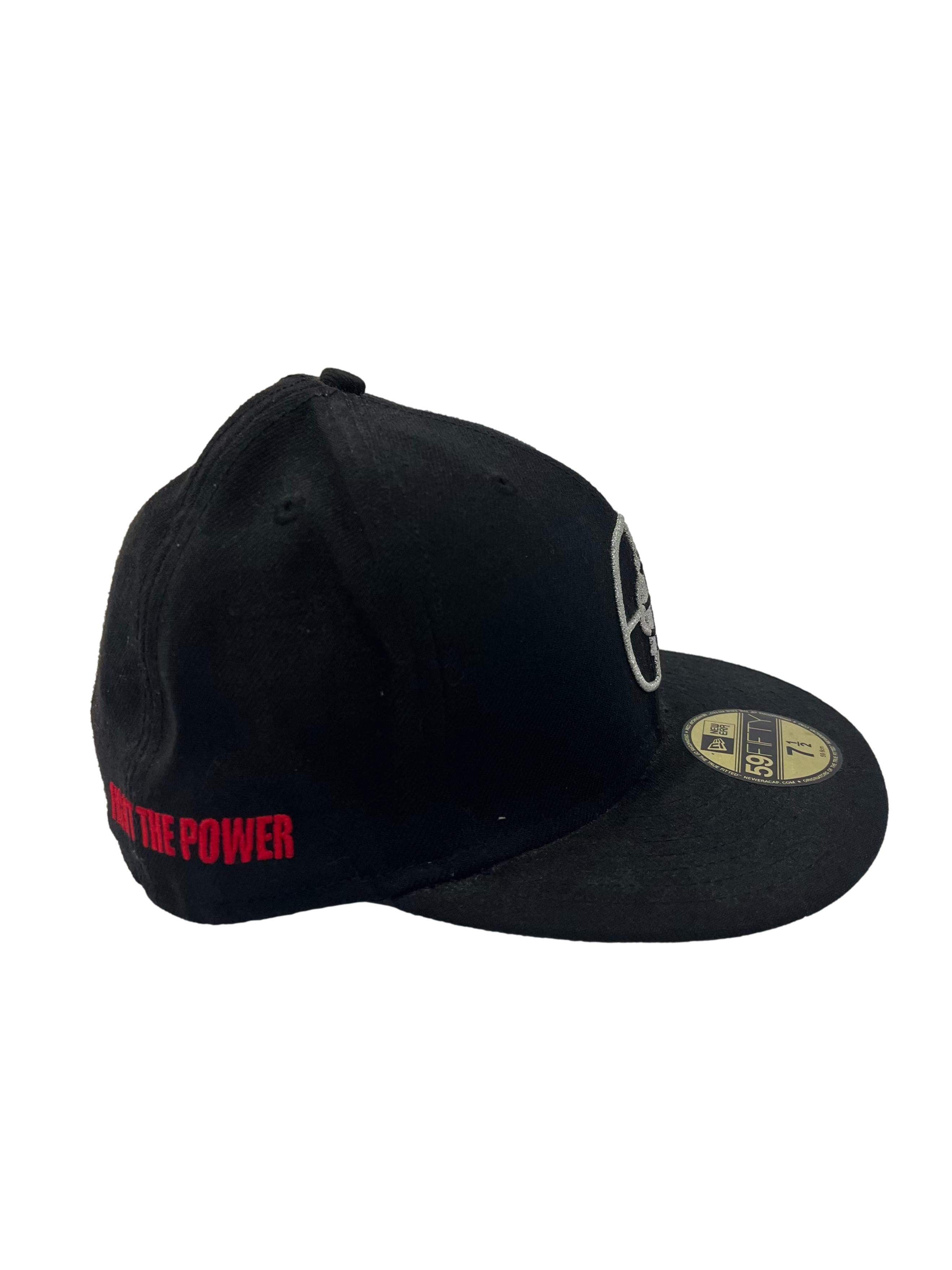 Black With Silver And Red Embroidery Snapback Cap