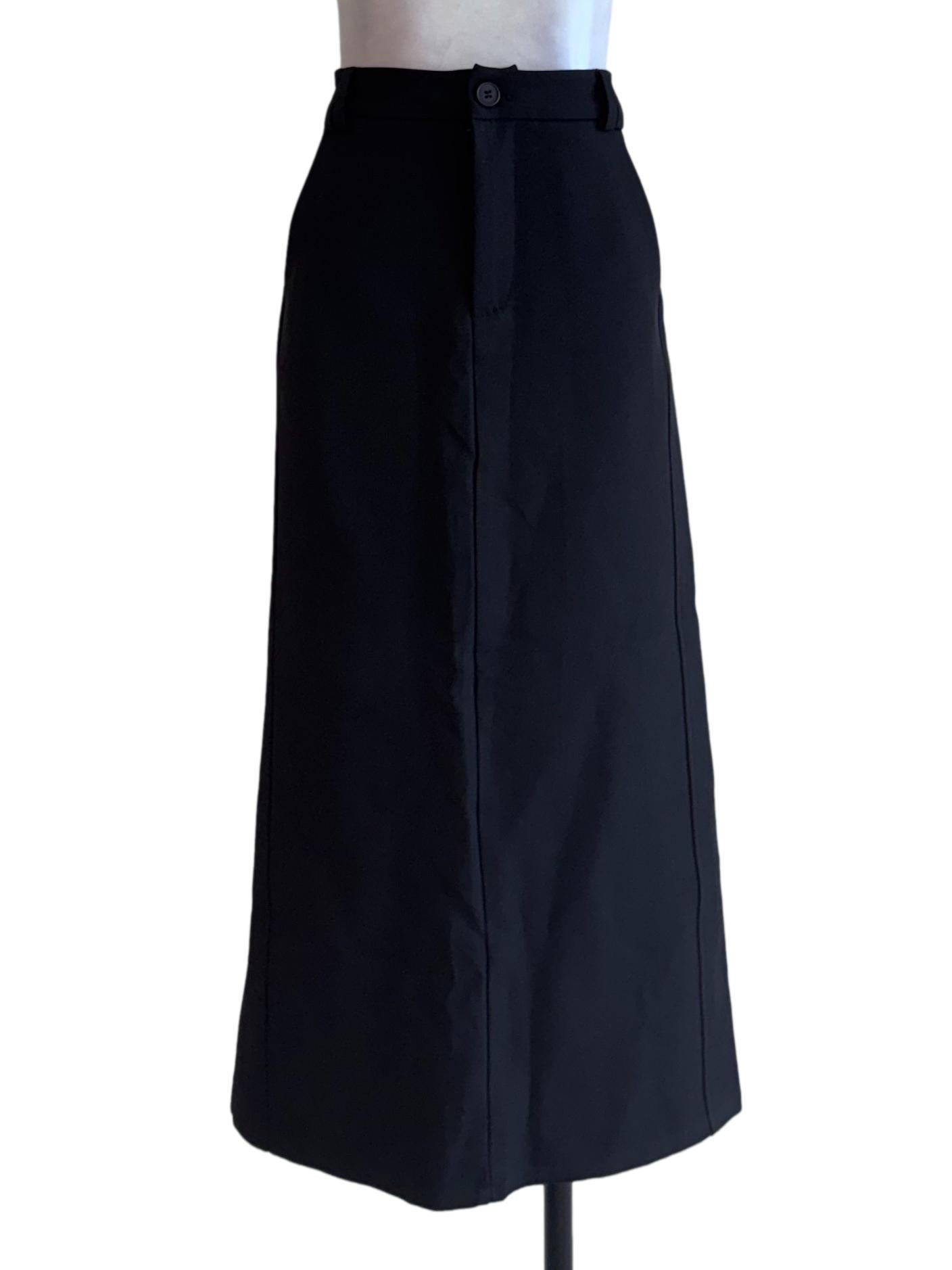 Black Plain Midi Skirt