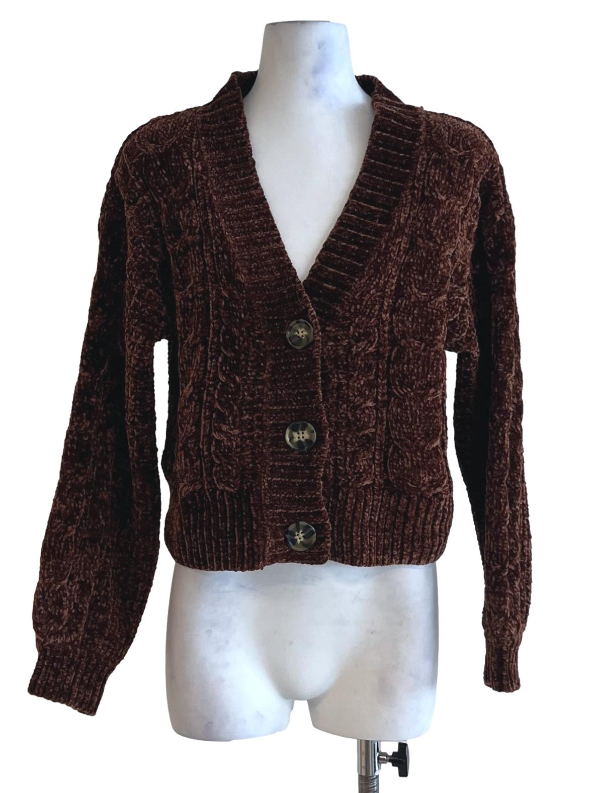 Brown V-Neckline Cardigan