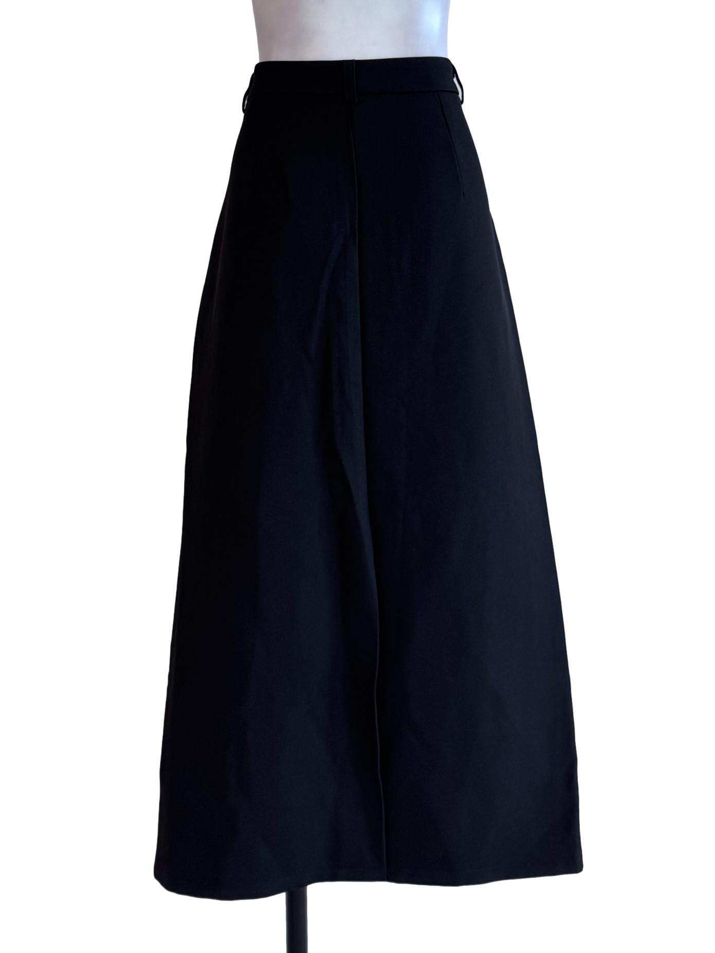 Black Plain Midi Skirt