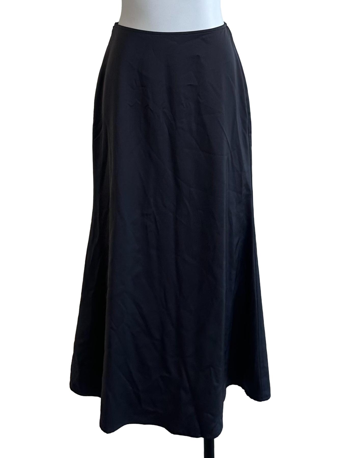 Dark Grey Satin  A Line Skirt