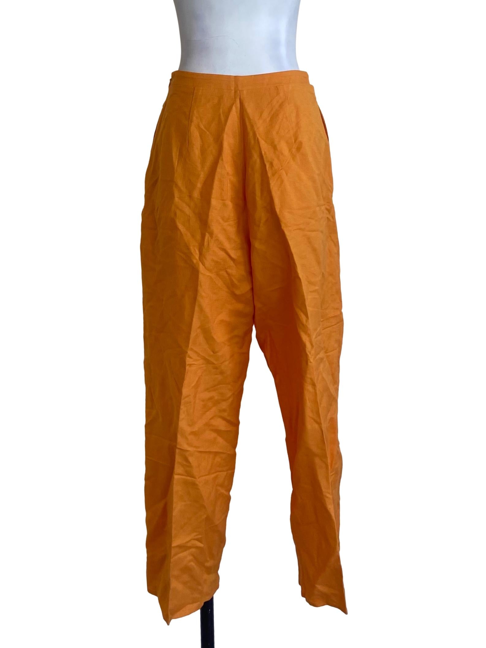 Fire Orange High Waist Formal Pants LB